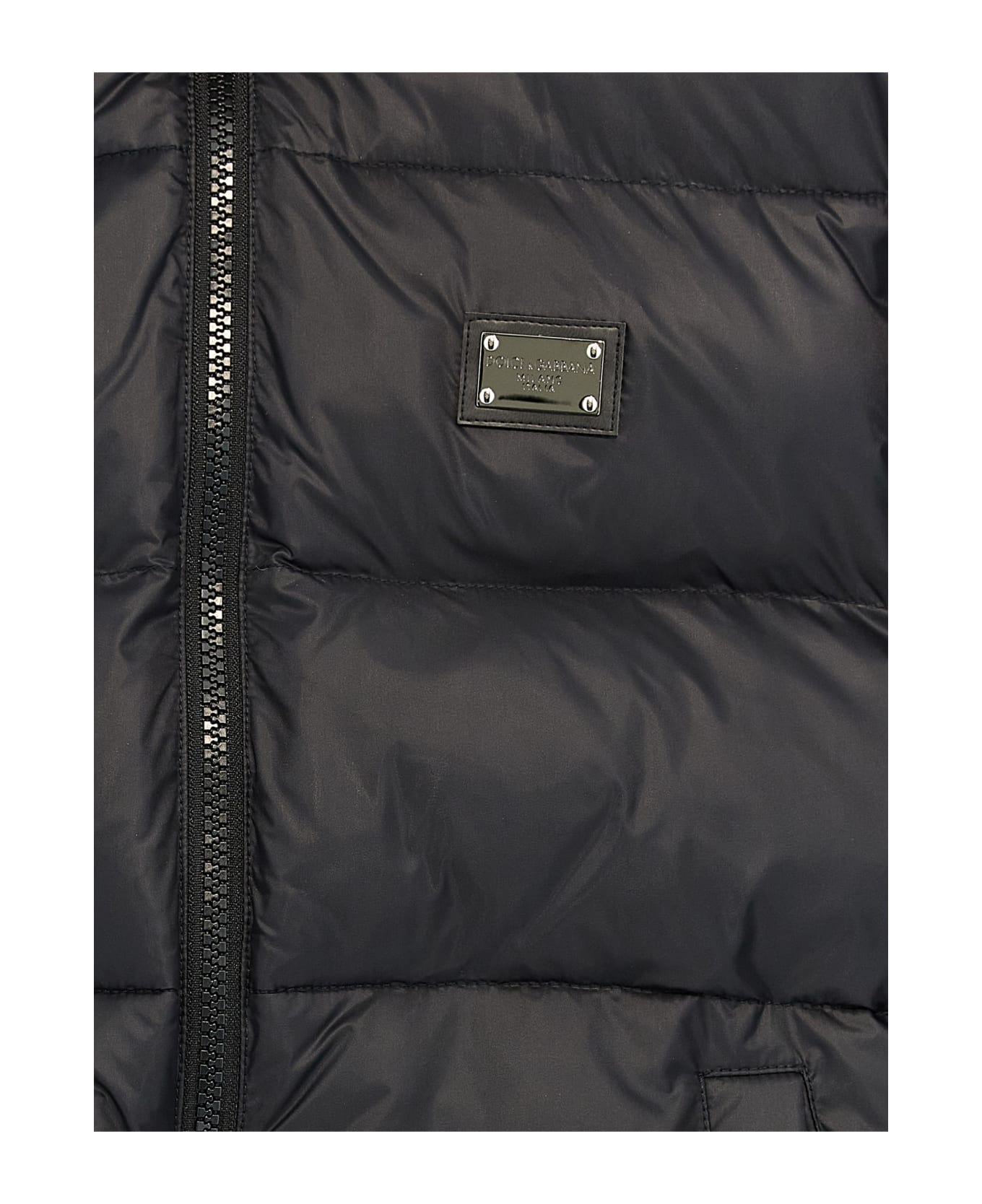 Dolce & Gabbana Logo Plate Down Jacket - Nero コート＆ジャケット