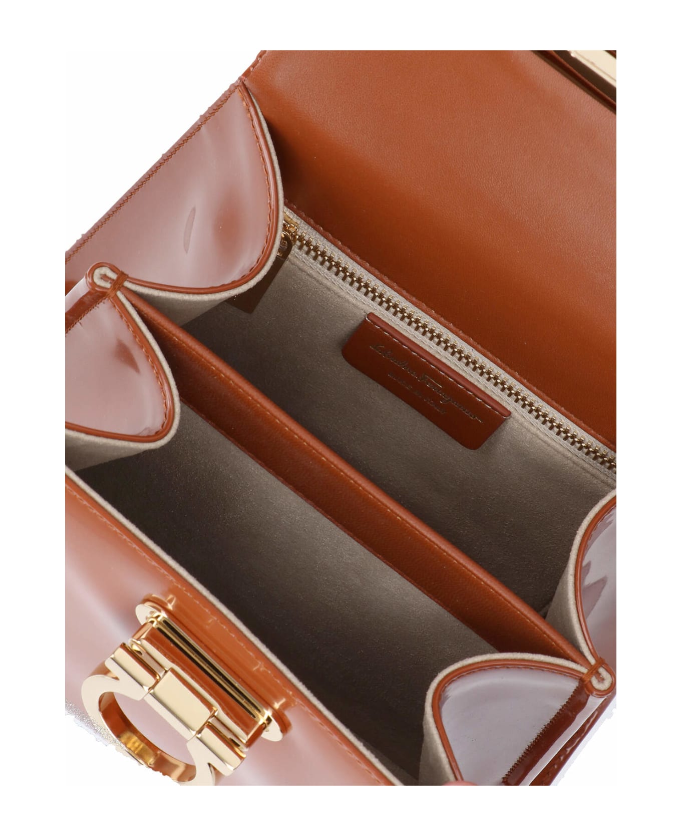 Ferragamo 'iconic S' Handbag - Brown