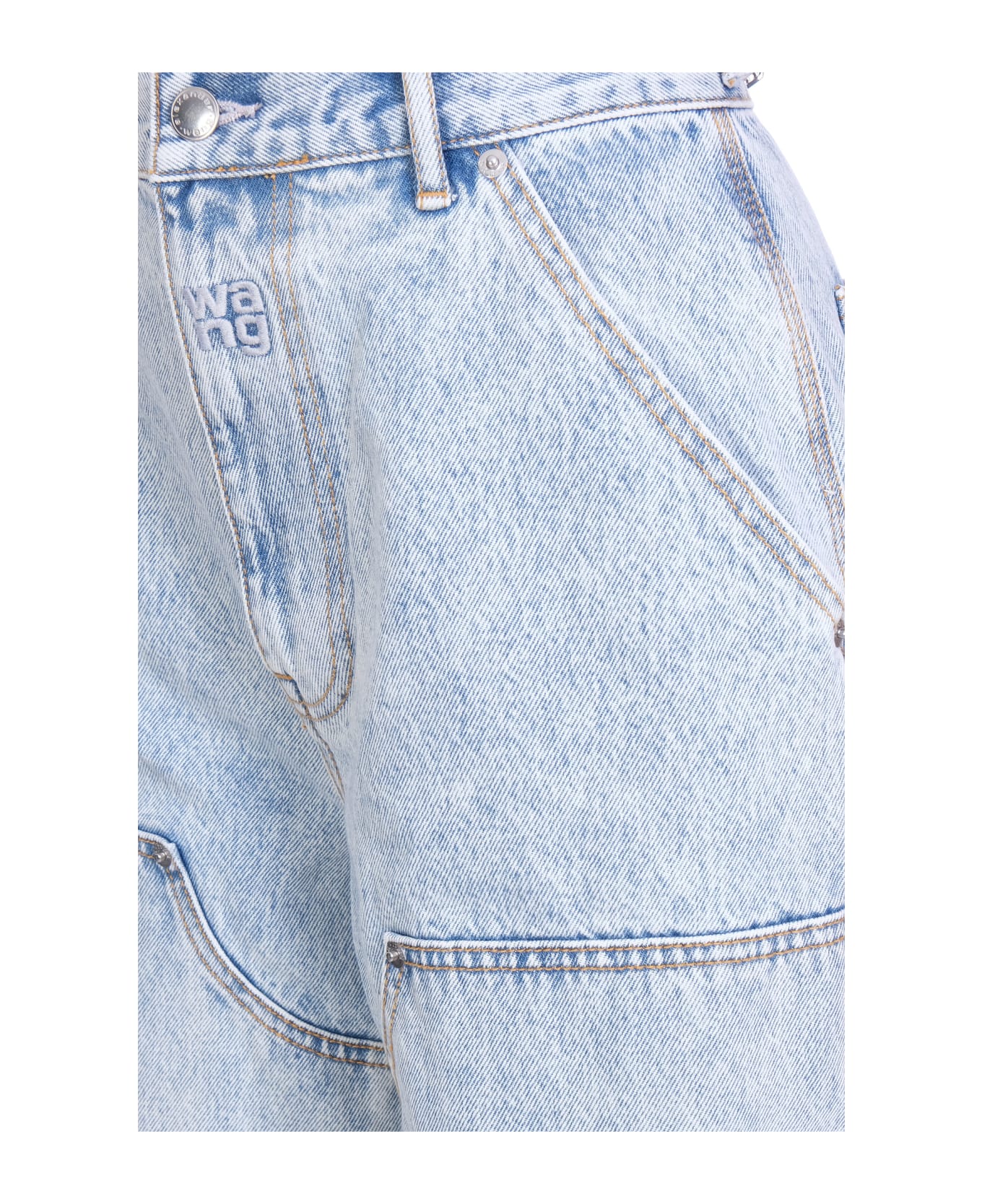 Alexander Wang Jeans In Cyan Denim - Pebble Bleach