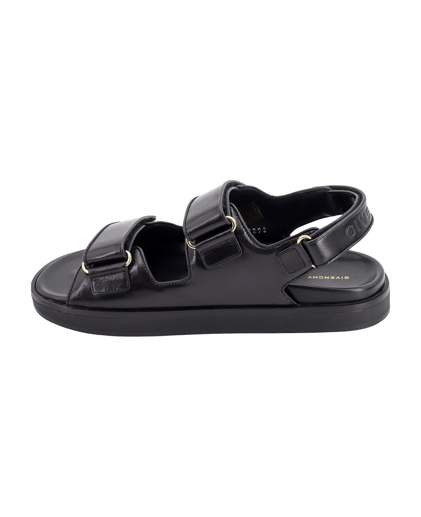 Givenchy Leather Sandals With 4g Metal Details - Black