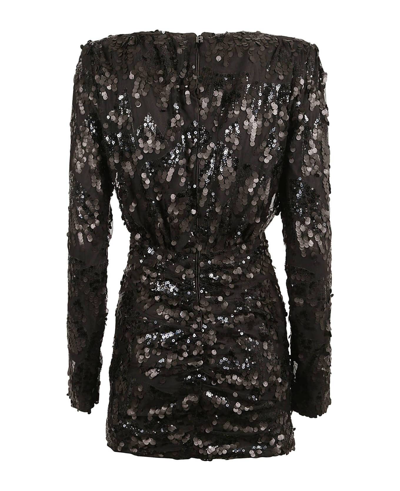 Rotate by Birger Christensen Sequin V-neck Mini Dress - Black
