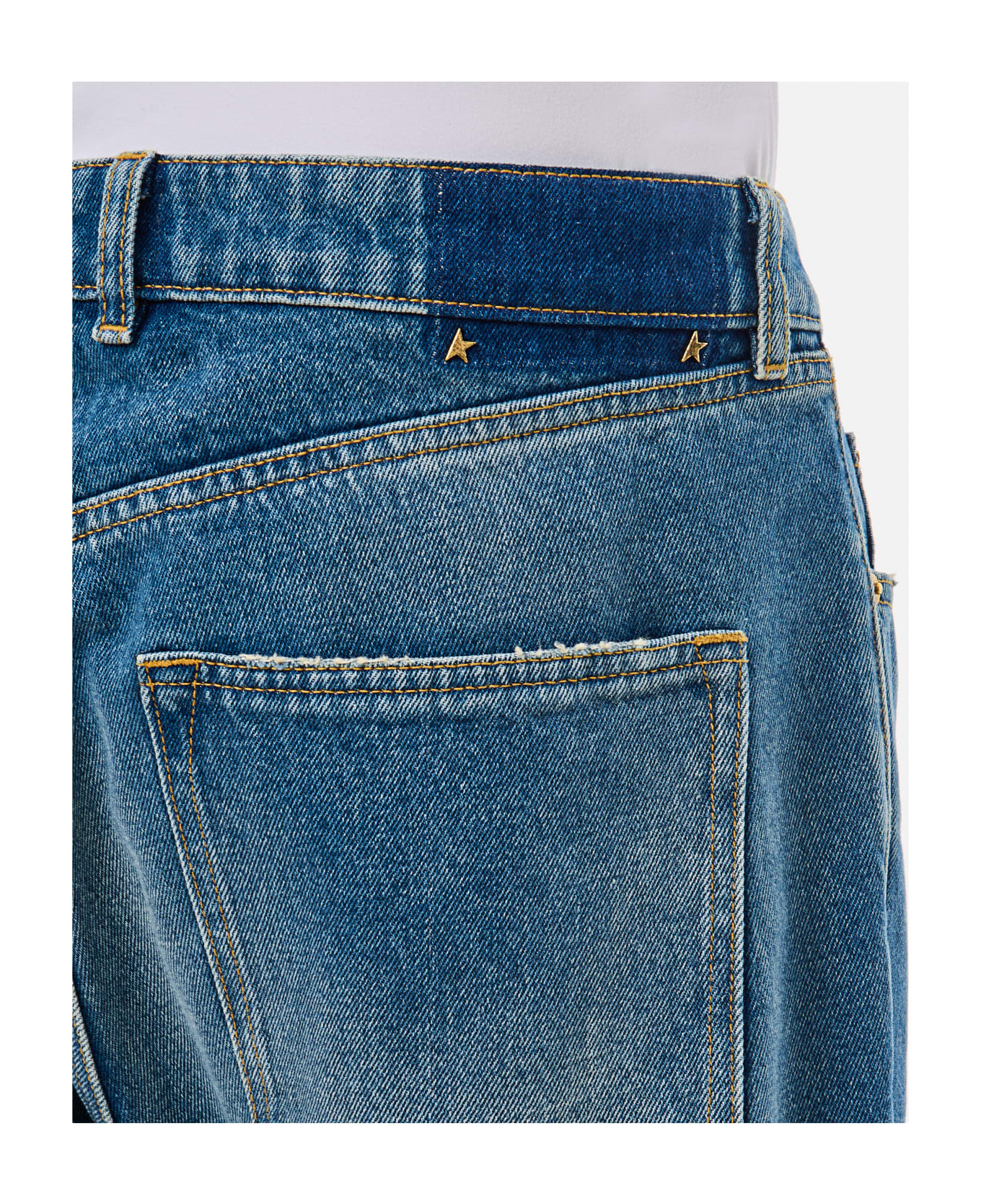 Golden Goose Golden M's Happy Medium Stone Washed Denim - Blue