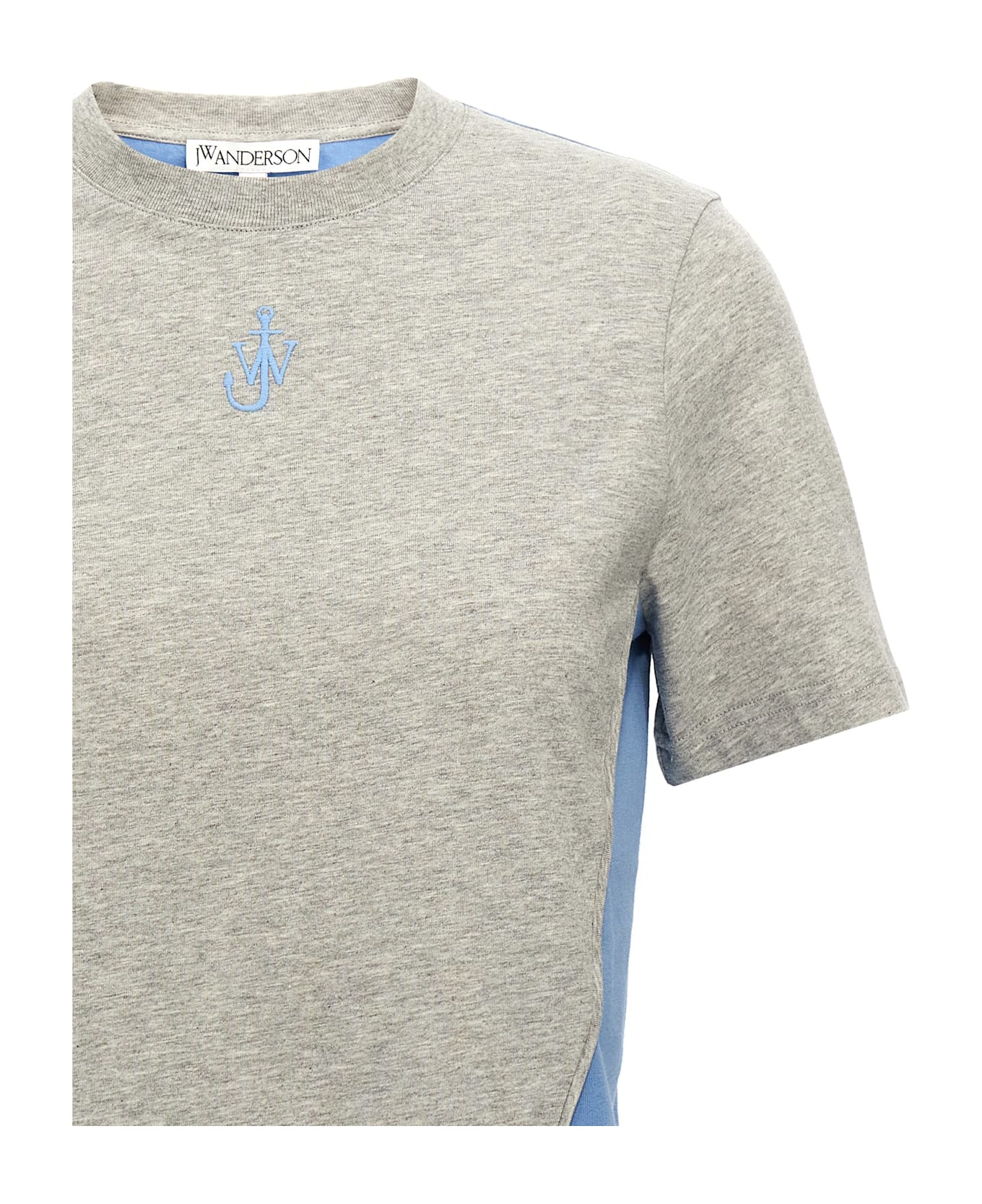 J.W. Anderson 
anchor Embroidery Pannelled Cropped
 T-shirt - Multicolor