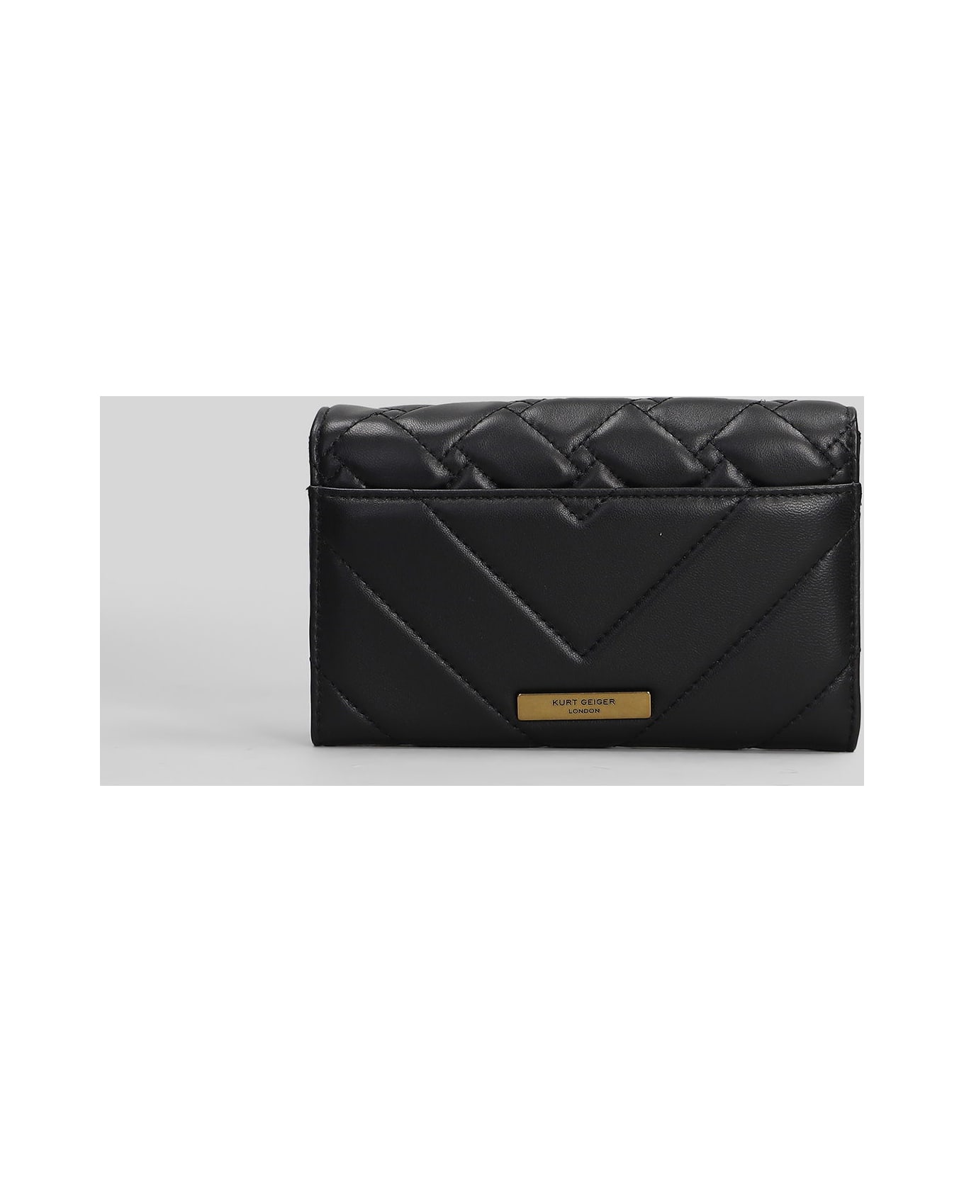 Kurt Geiger Kensington Chain Shoulder Bag In Black Leather - black