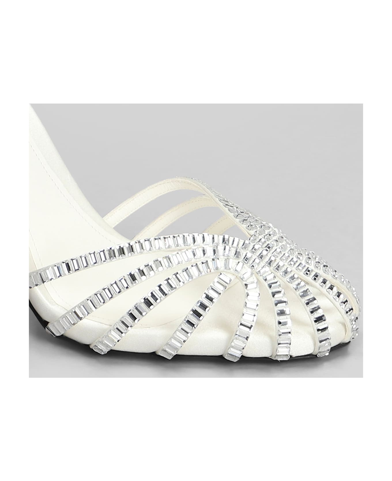 Alevì Penelope 110 Sandals In White Satin - white