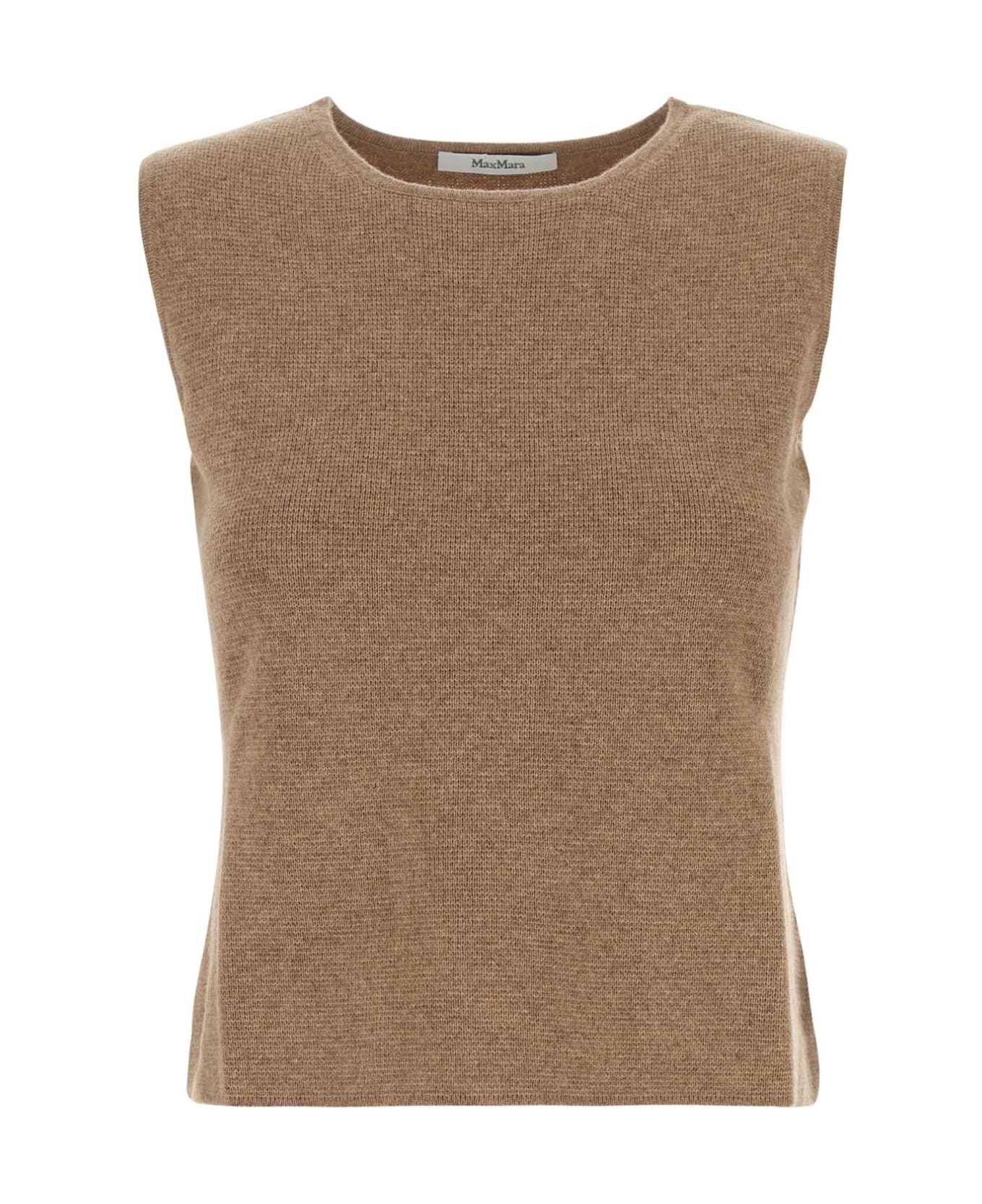 Max Mara Camel Wool Blend Fosco Vest - DAINO SCURO