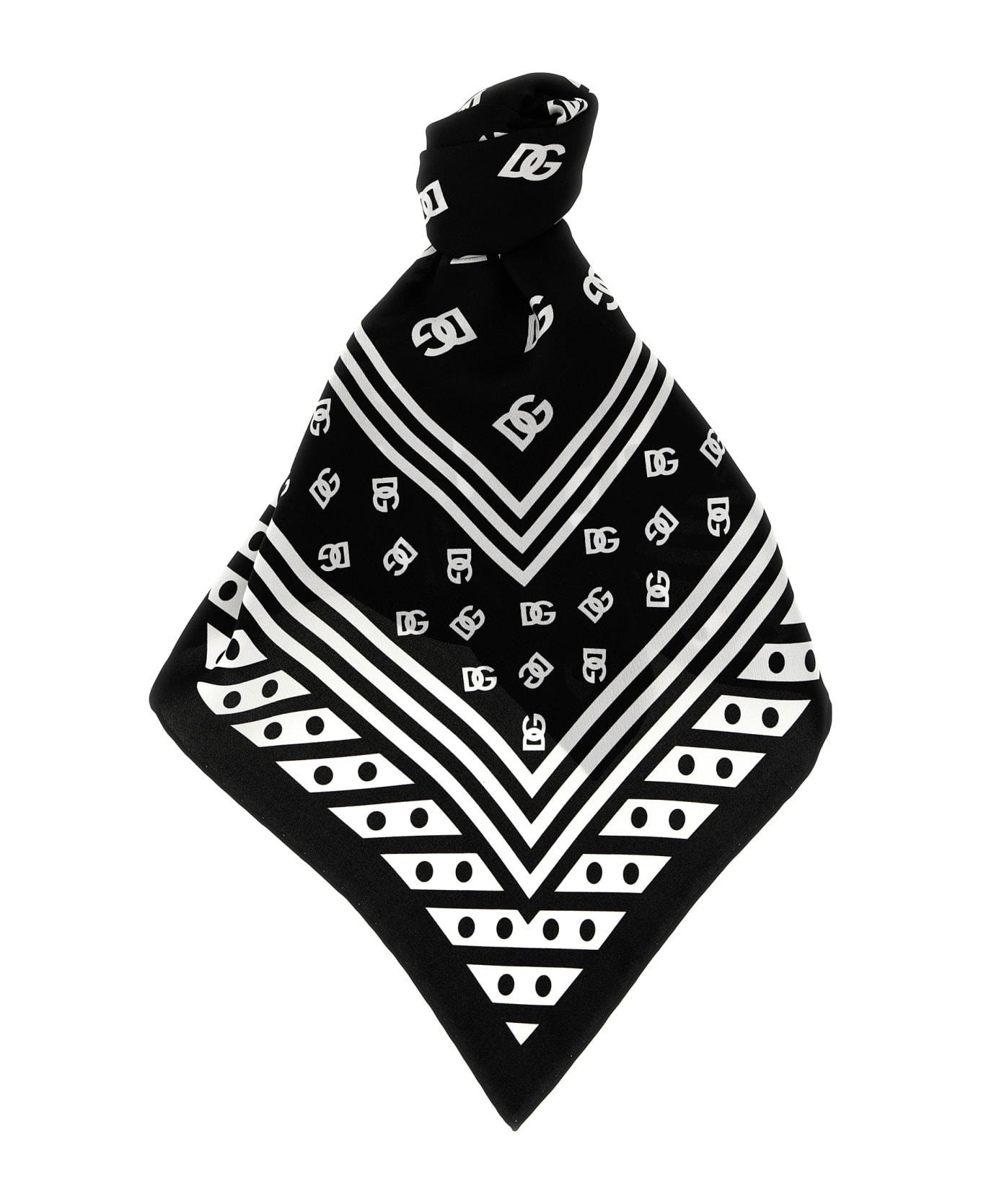 Dolce Cover & Gabbana Logo Scarf - White/Black