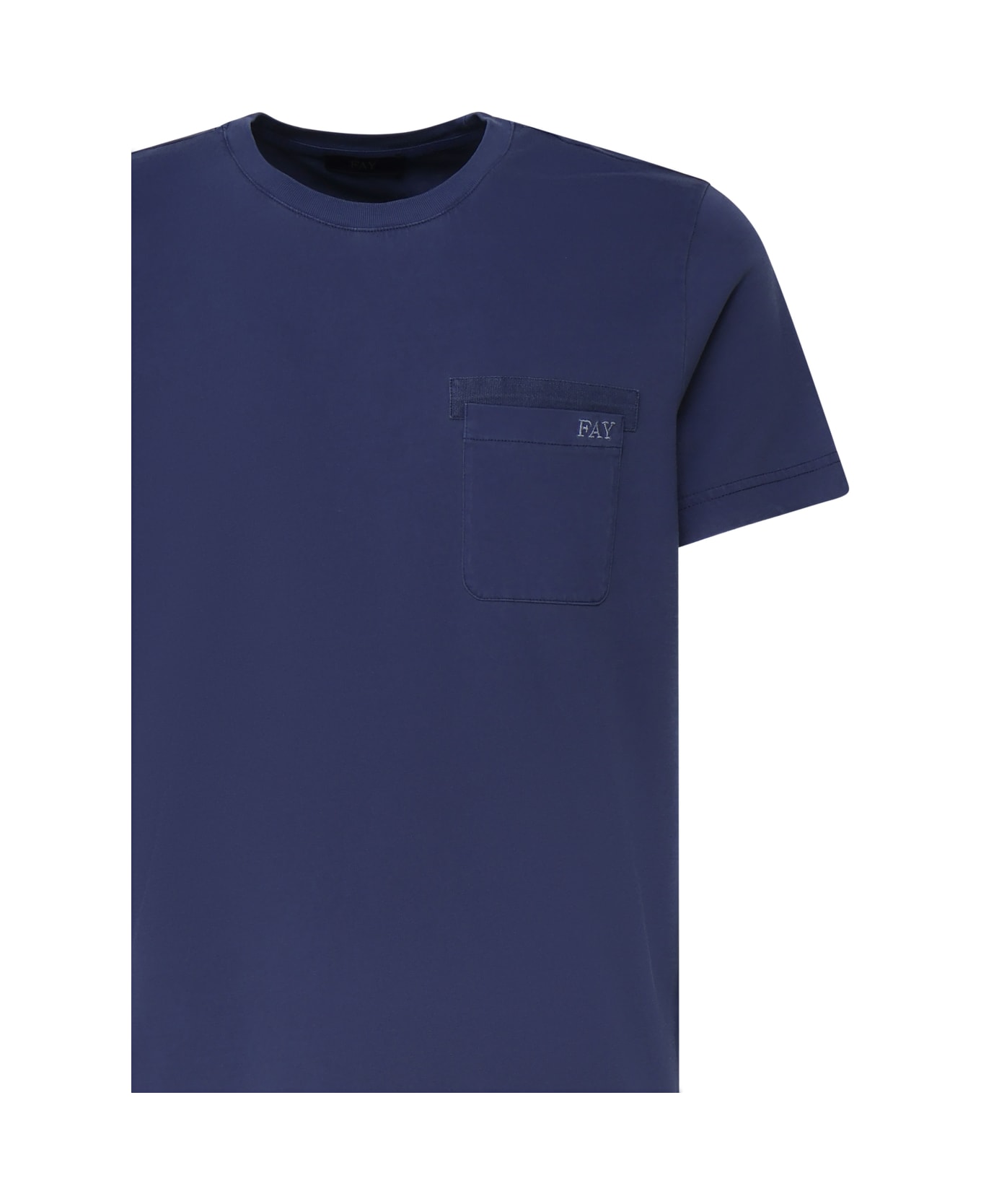 Fay T-shirt With Pocket - Blue