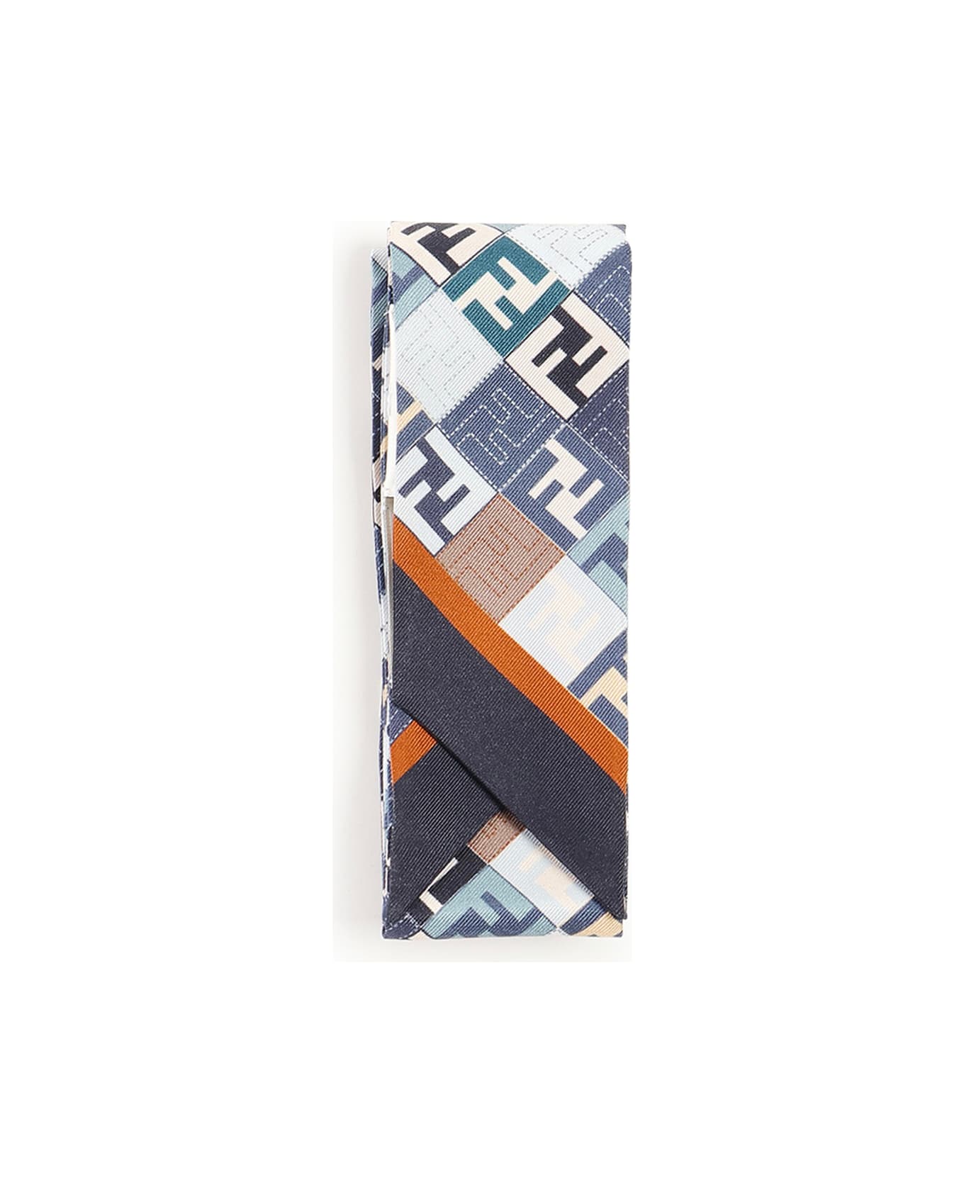 Fendi Ff Jacquard Silk Bandeau - Blue