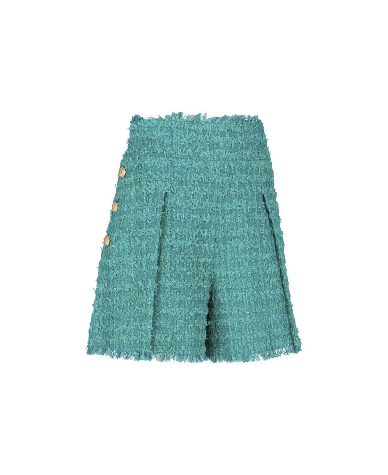 Balmain Tweed Shorts - Cg Vert Emeraude