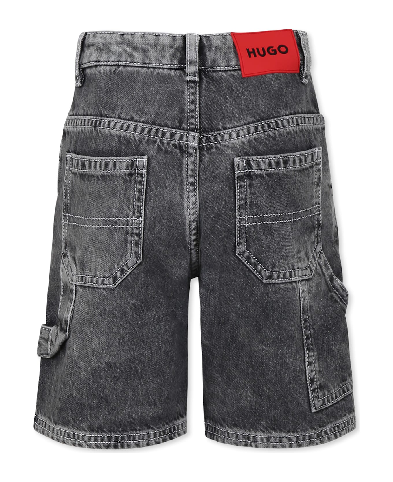 Hugo Boss Grey Shorts For Boy With Logo - Grey