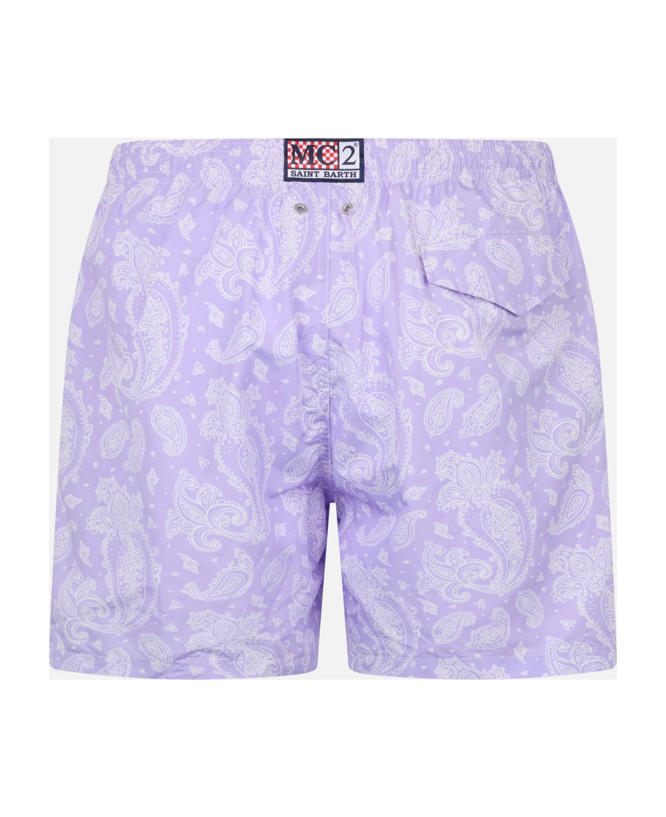 MC2 Saint Barth Man Lightweight Fabric Swim-shorts Lighting With Paisley Print - PINK