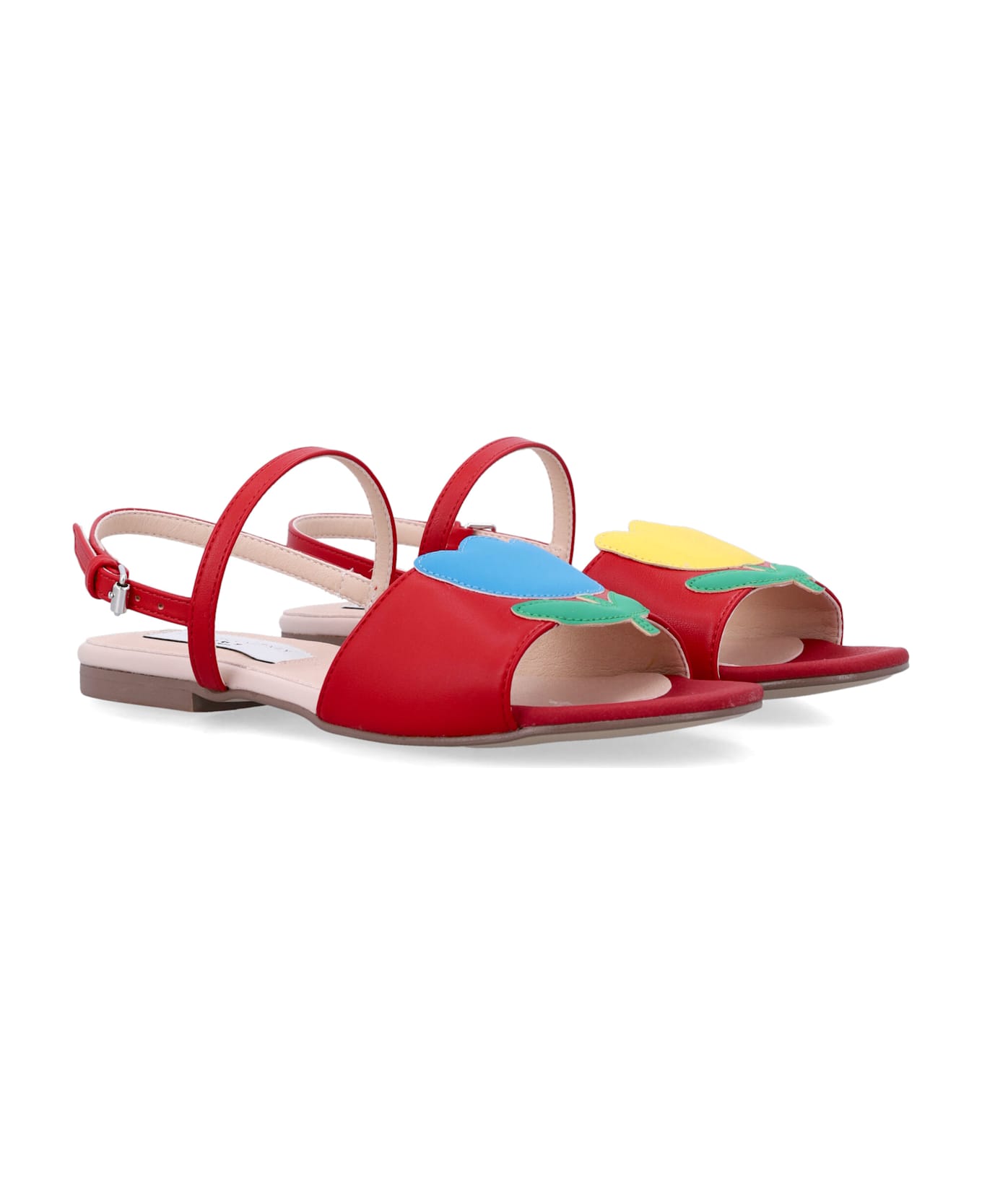 Stella McCartney Kids Multicolor Flowers Sandals - RED