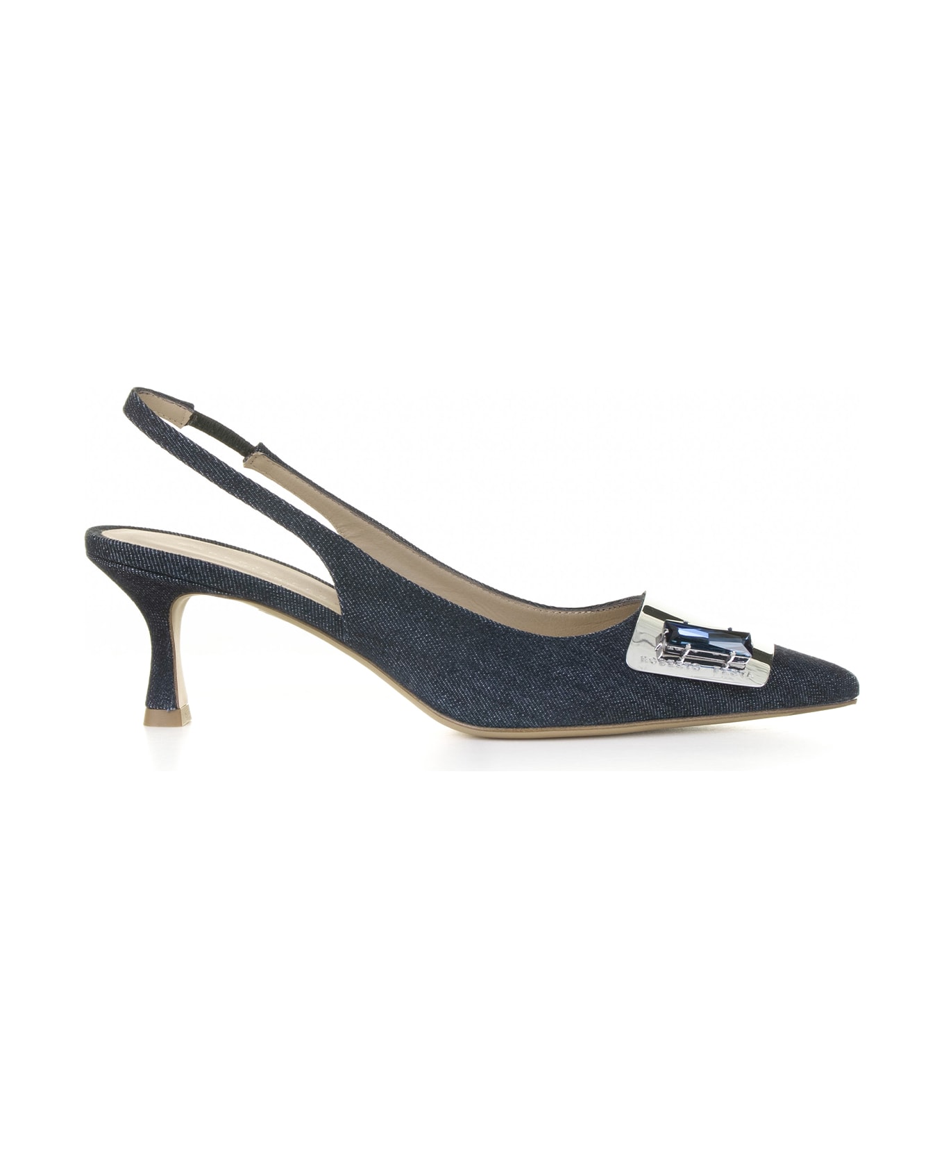 Roberto Festa Chanel Slingback In Vintage Jeans With Accessory - DENIM