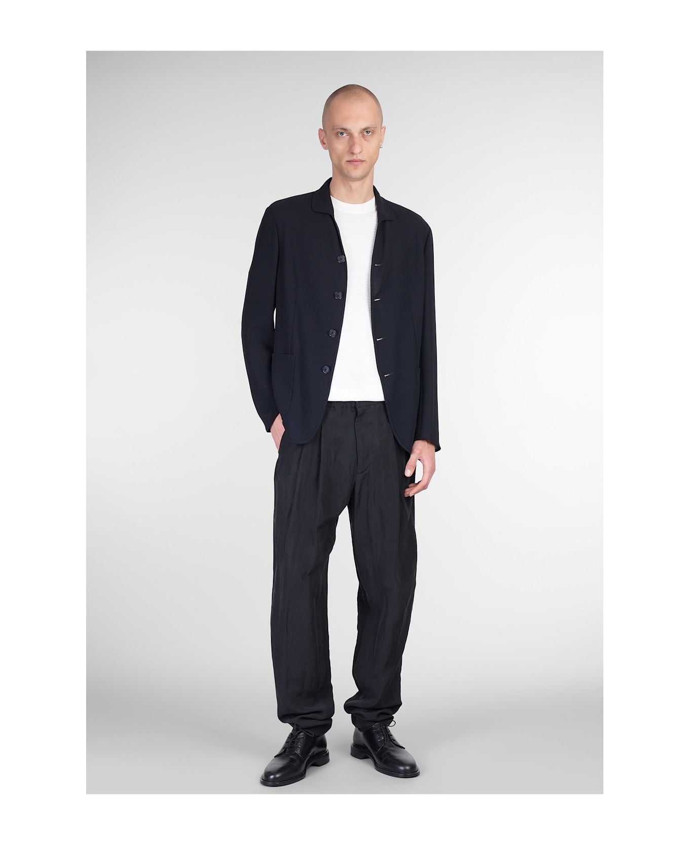 Giorgio Armani Pants In Black Linen - black