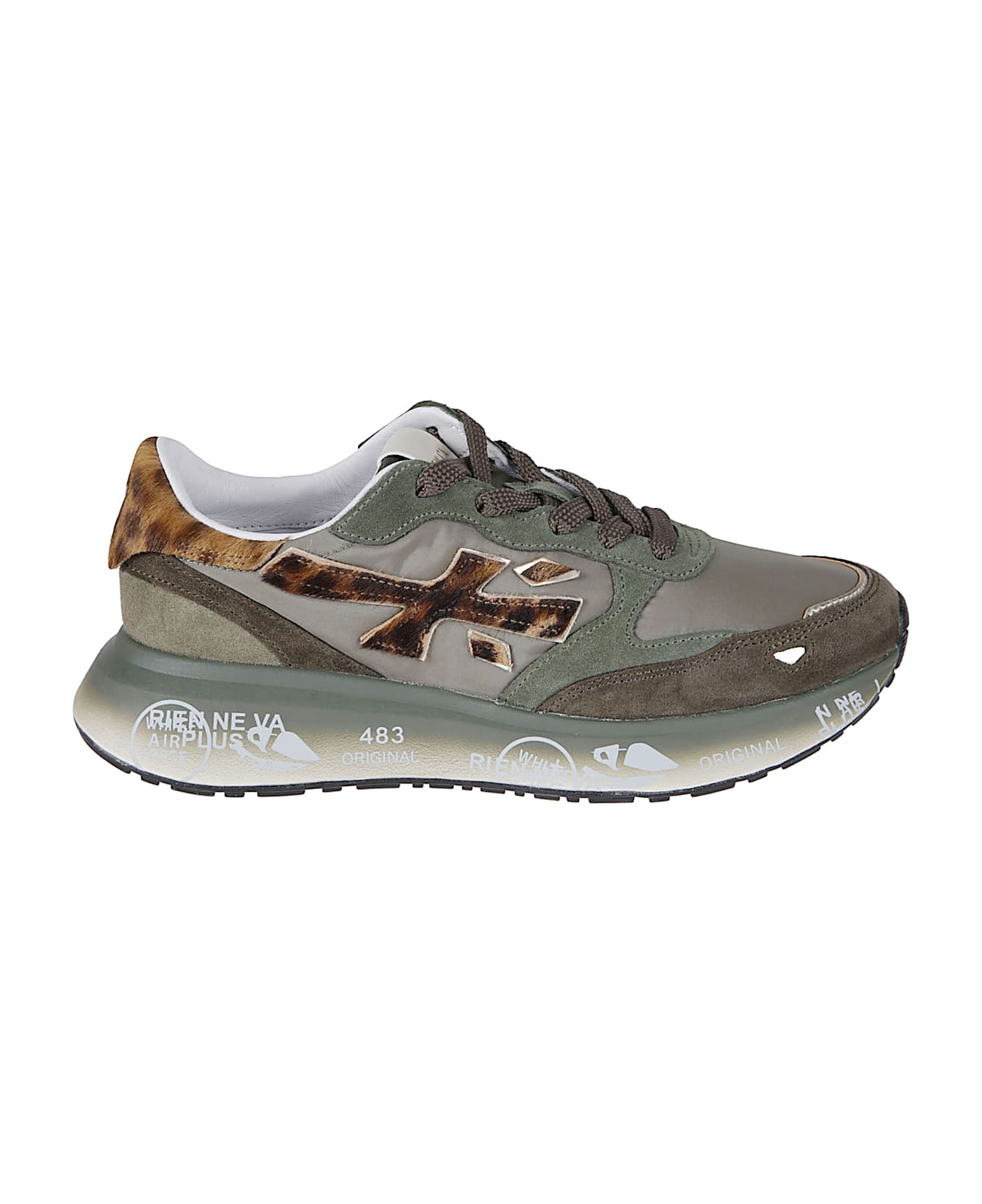 Premiata Lauryn Sneakers - Military Green/leopard