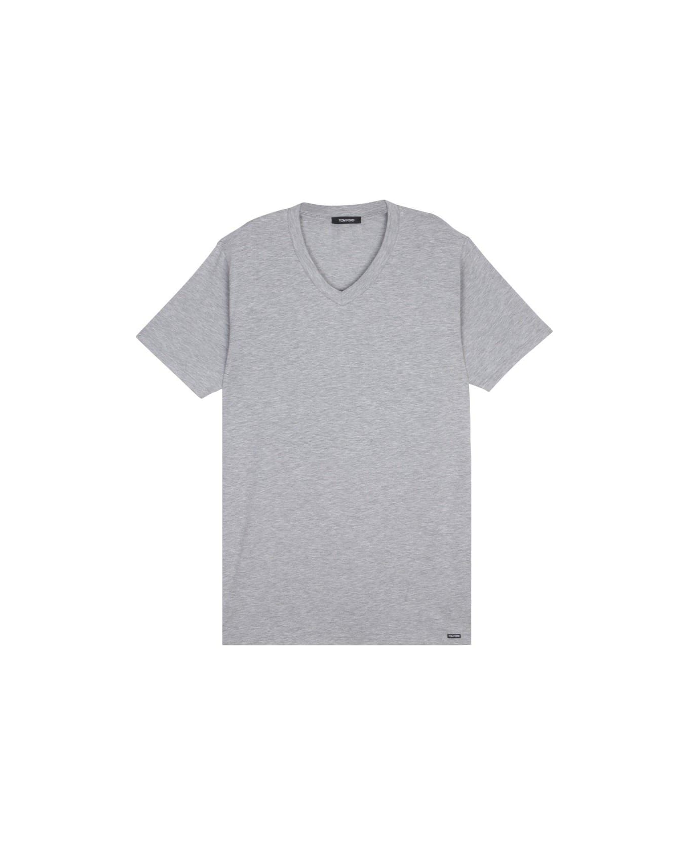 Tom Ford V-neck Short-sleeved T-shirt - GREY