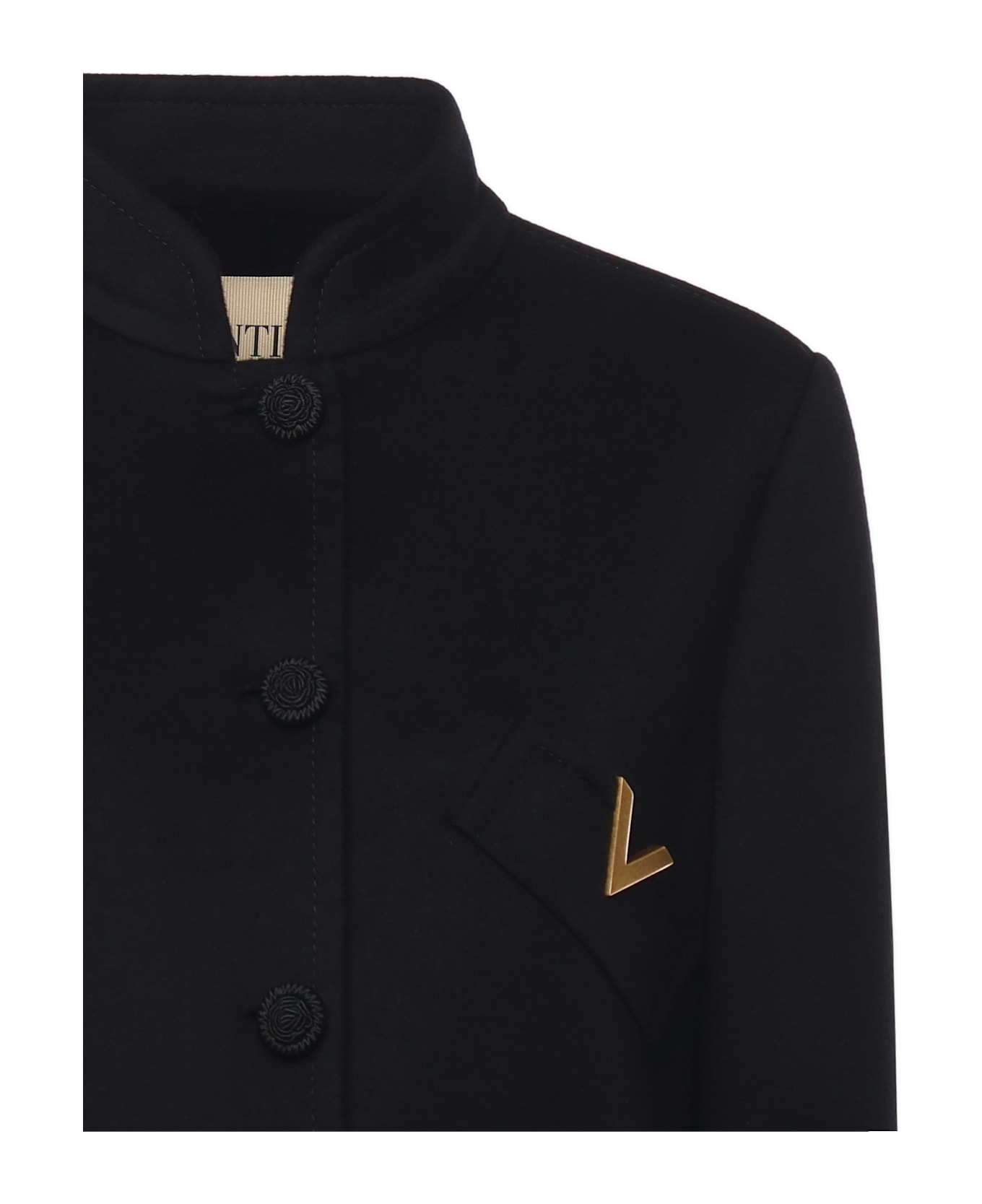 Valentino Garavani Compact Drap Coat - Black