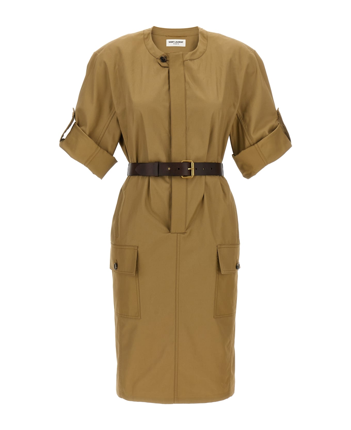 Saint Laurent Midi Dress - Beige