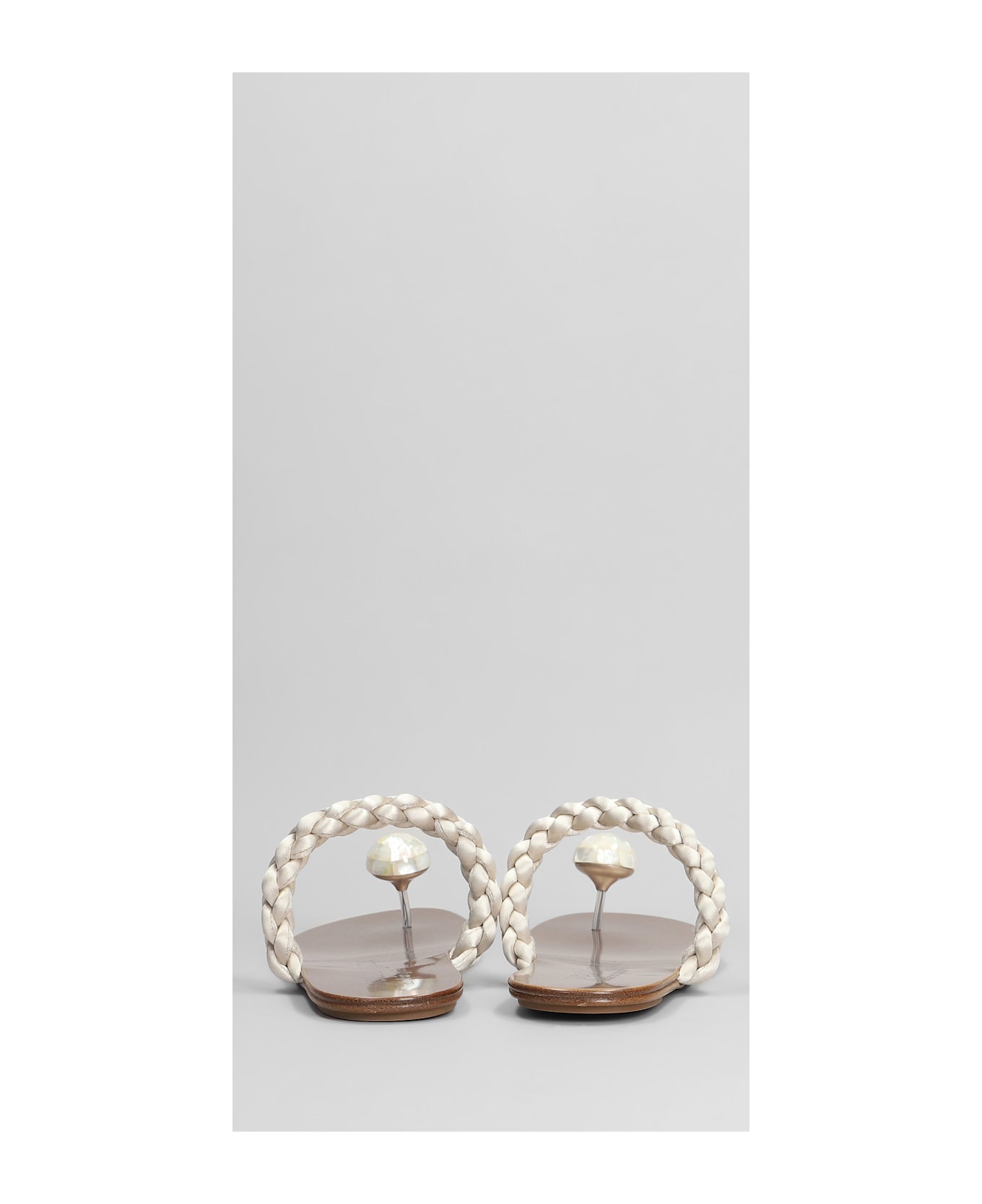 Pedro Garcia Pipa Flats In White Satin - white