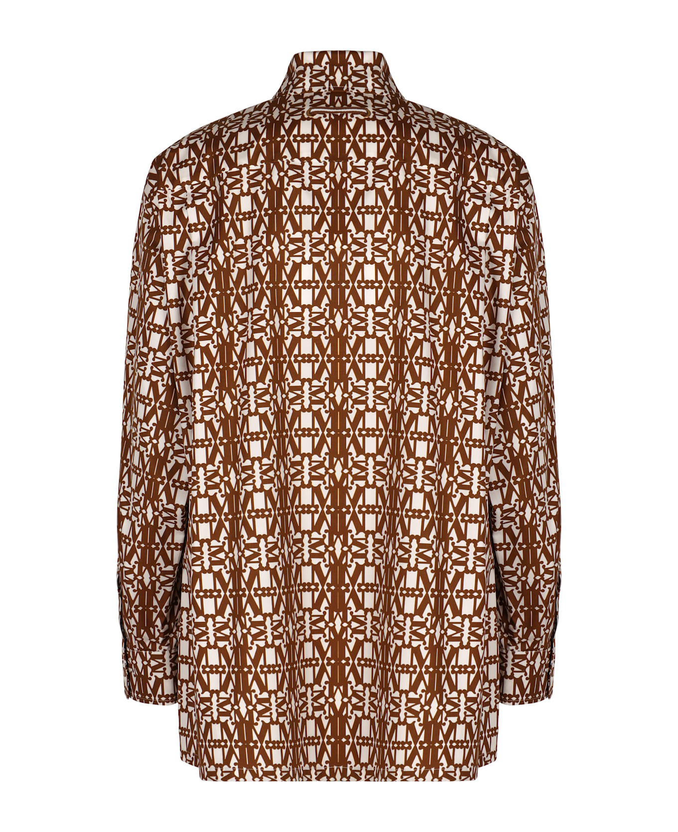 Max Mara Gallura Printed Cotton Shirt - brown