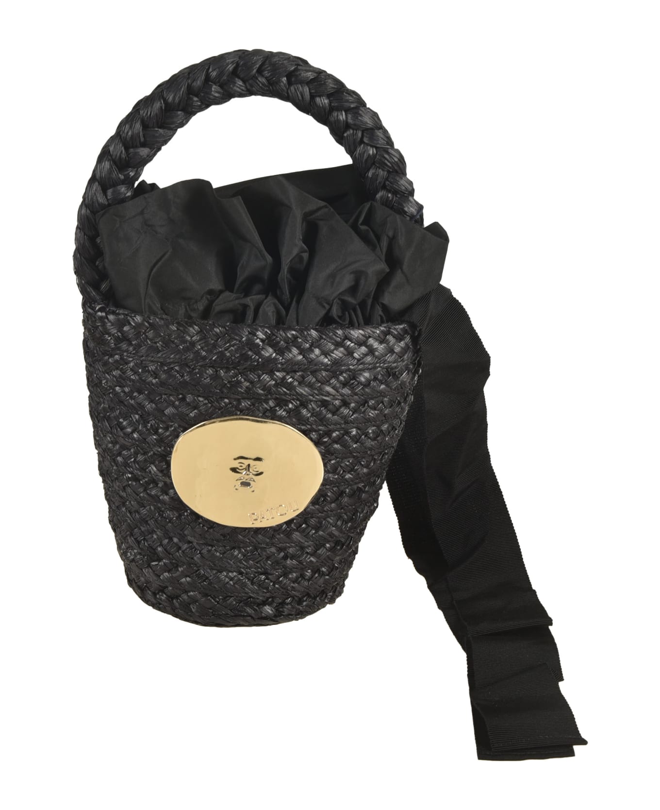 Patou Weave Bucket Bag - Black