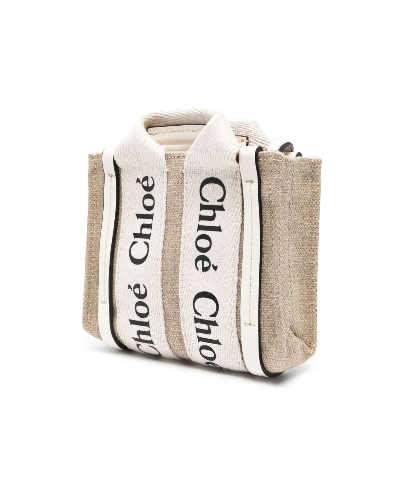Chloé White Woody Nano Tote Bag - White