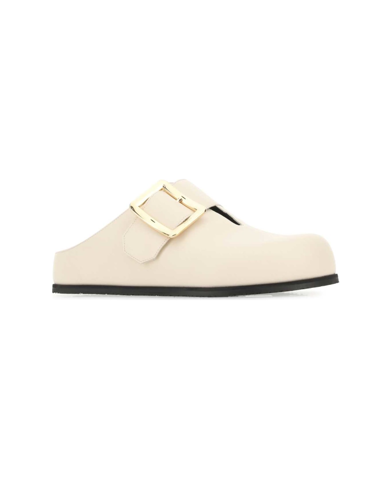 Bally Ivory Leather Lulu Slippers - Multicolor
