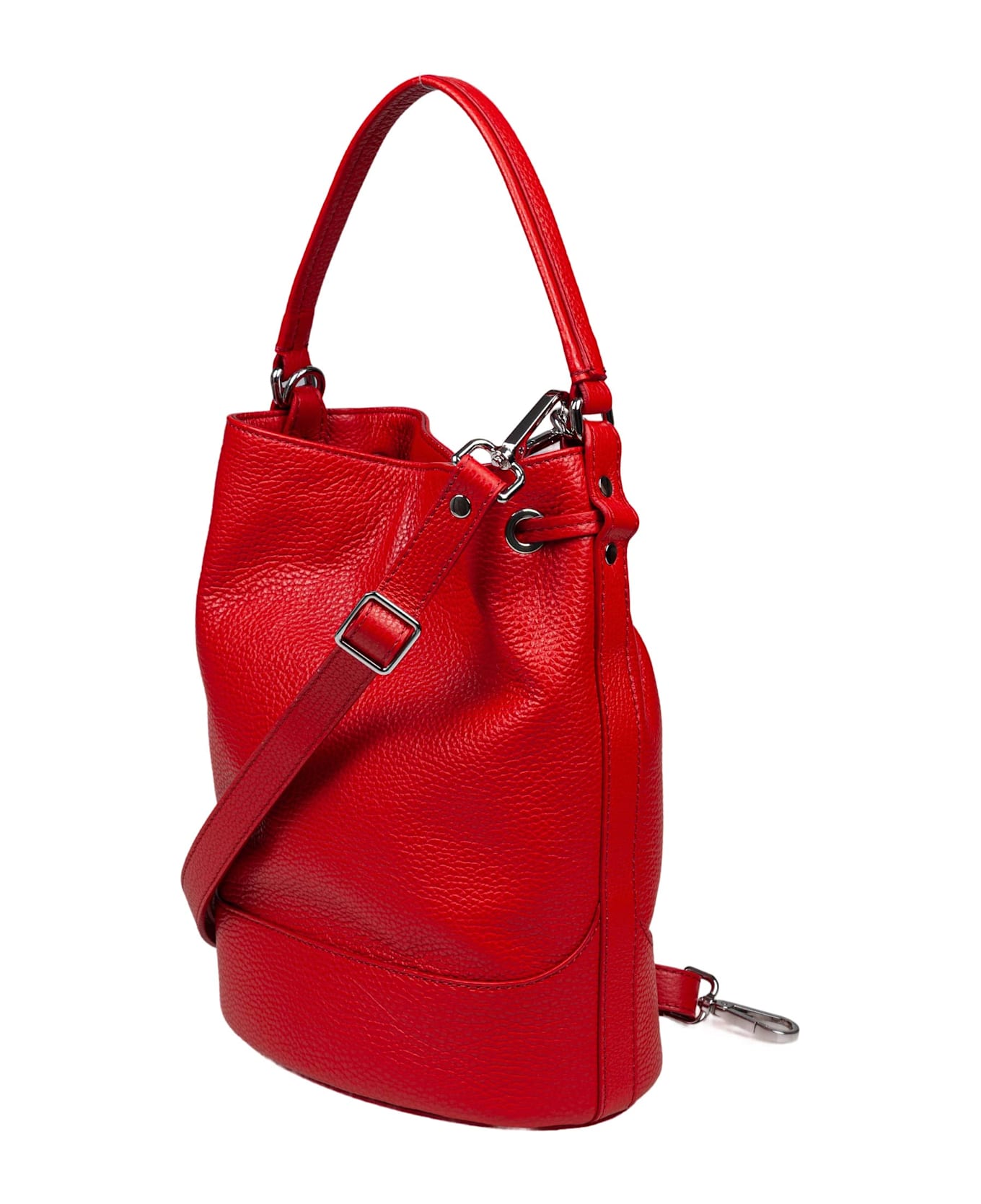 Zanellato Monda
 Daily Day S Leather Bucket Bag Red Color - Red