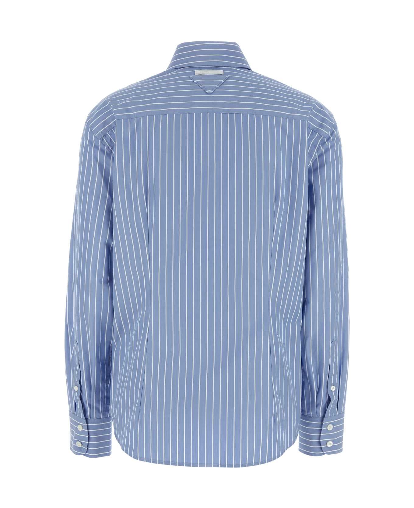 Prada Printed Poplin Shirt - AZZURRO