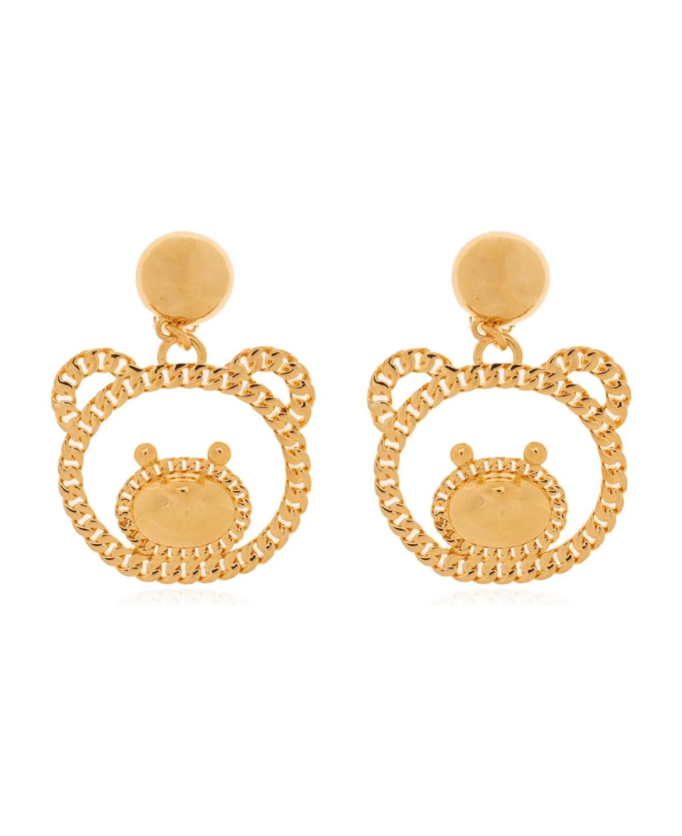 Moschino Clip-on Earrings With Teddy Bear Charm - GOLD