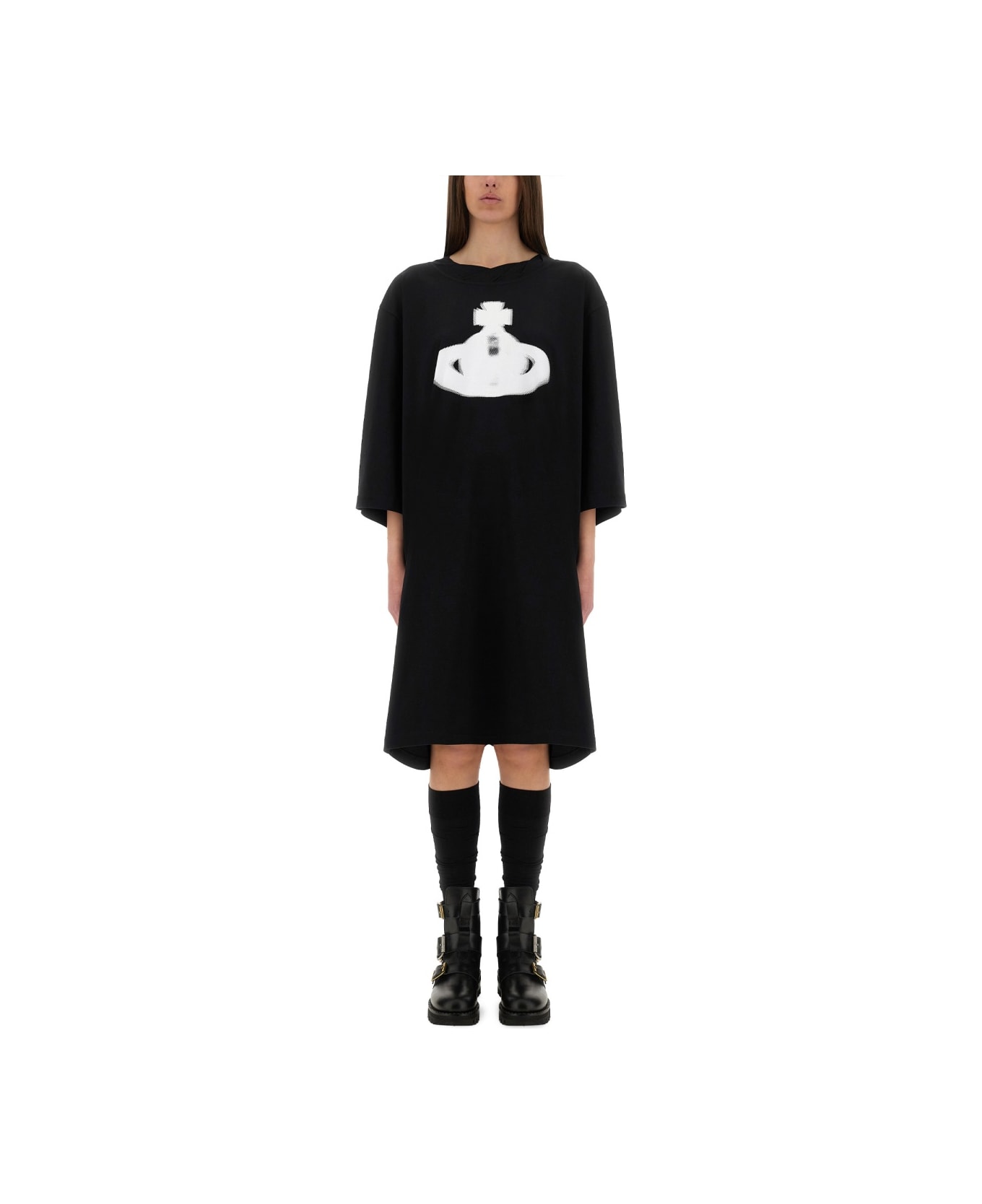 Vivienne Westwood "halftone Orb Isla" T-shirt Dress - BLACK