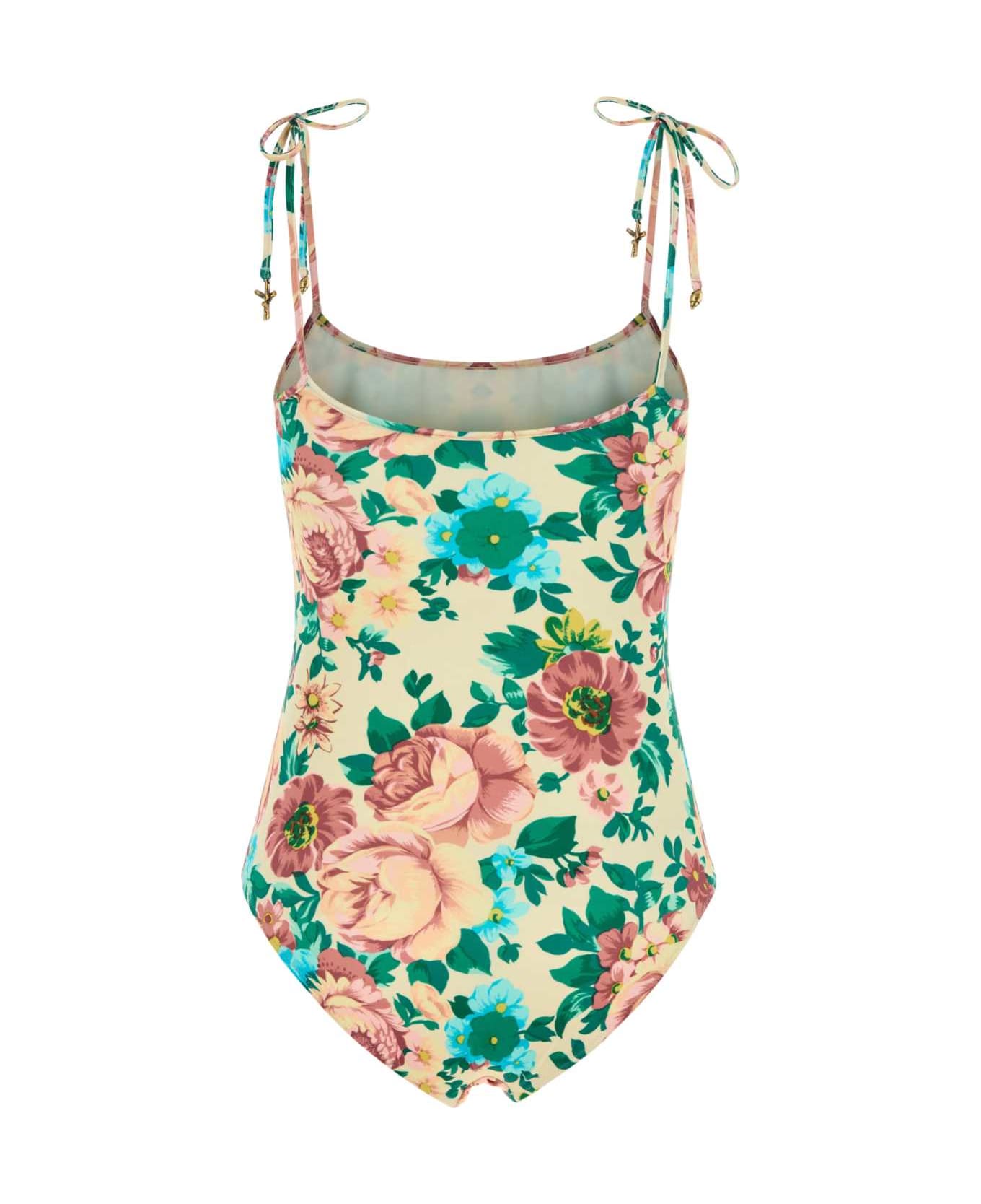 Chloé Printed Stretch Nylon Swimsuit - SEEDPEARLBEIGE