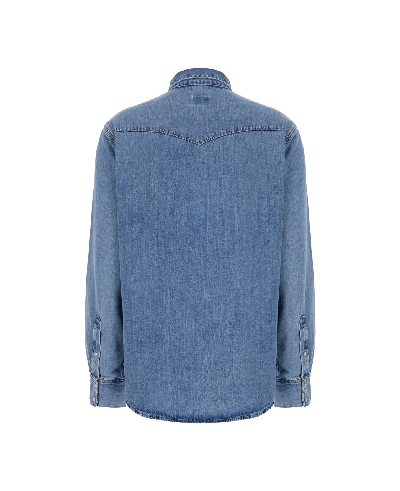 AG Jeans Blue Shirt With Classic Collar In Denim Woman - Blu