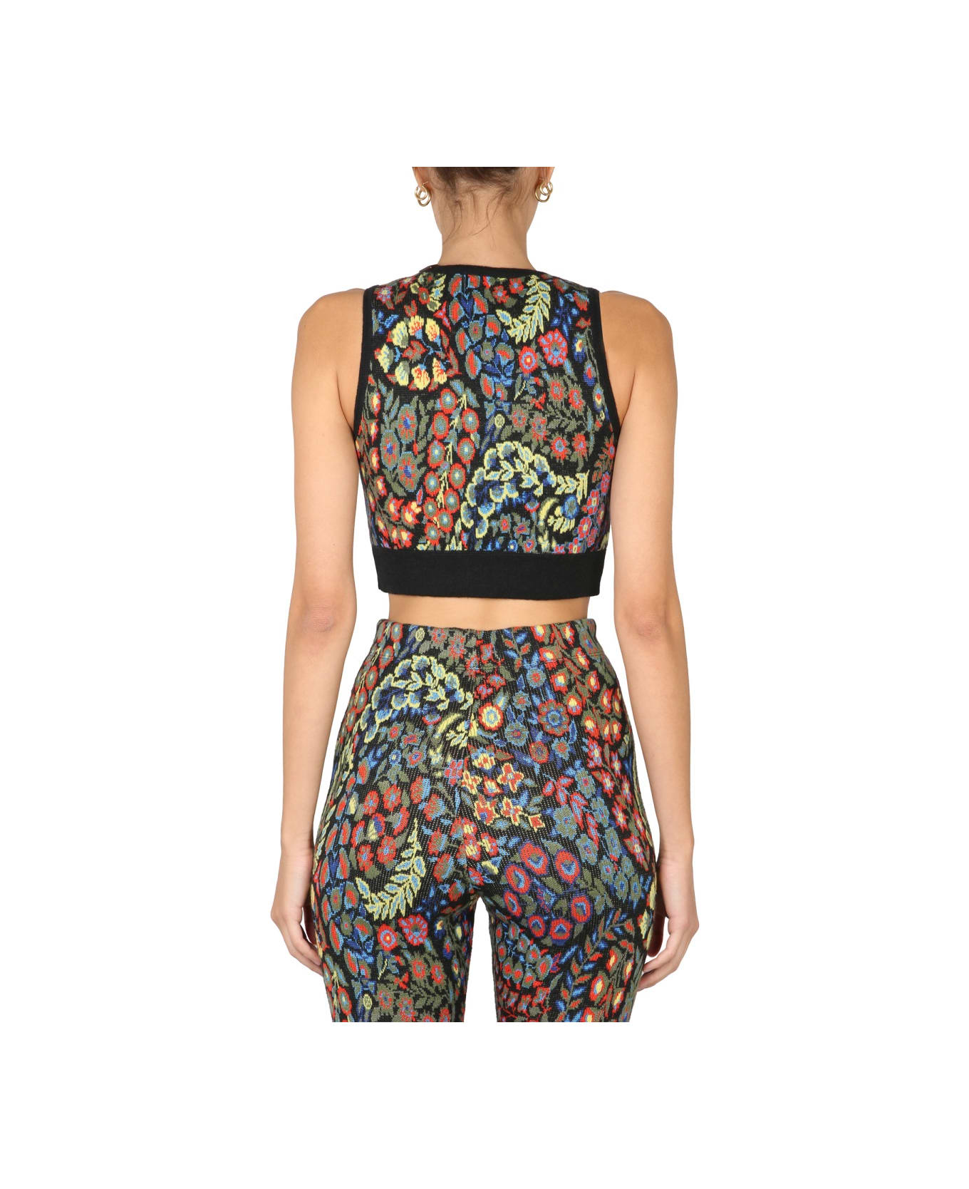 Etro Jacquard Wool Blend Top And Leggings - BLACK