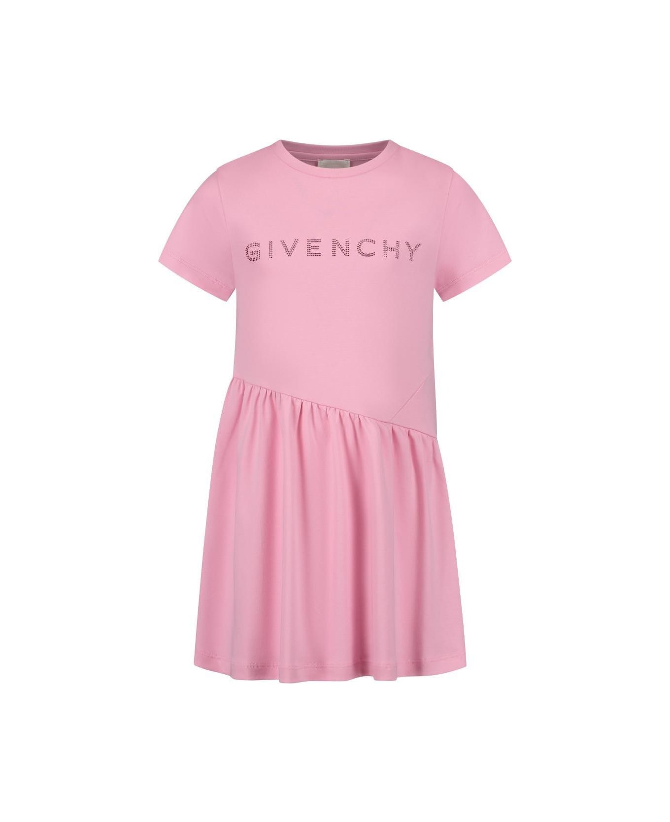 Givenchy Logo Studded Crewneck Dress - Pink