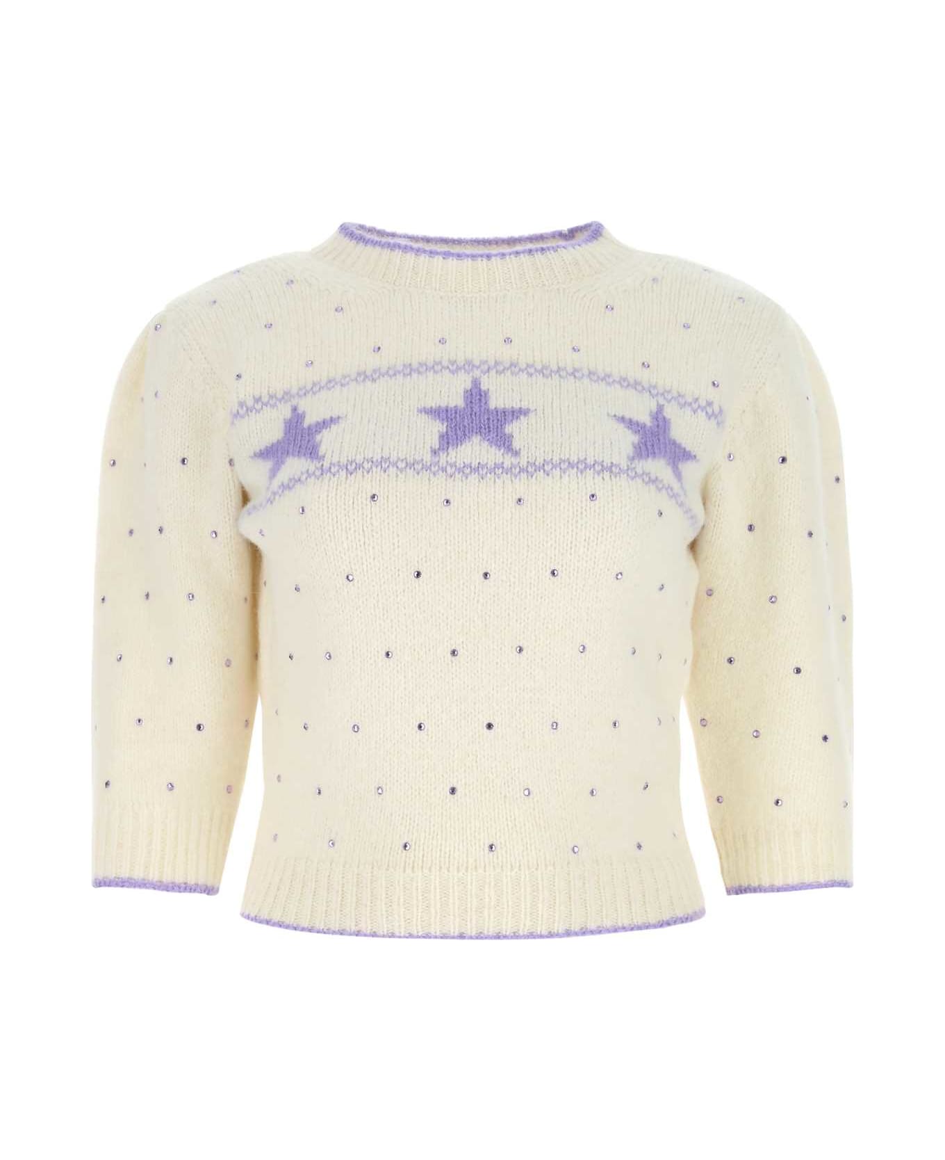 Alessandra Rich Embellished Alpaca Blend Sweater - 811