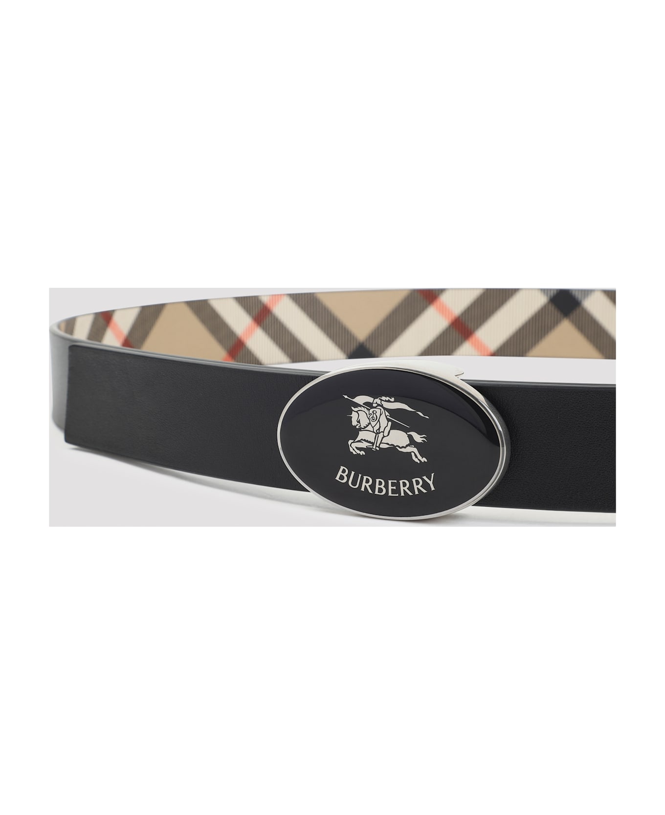 Burberry Oval Knight Belt - Sand Black