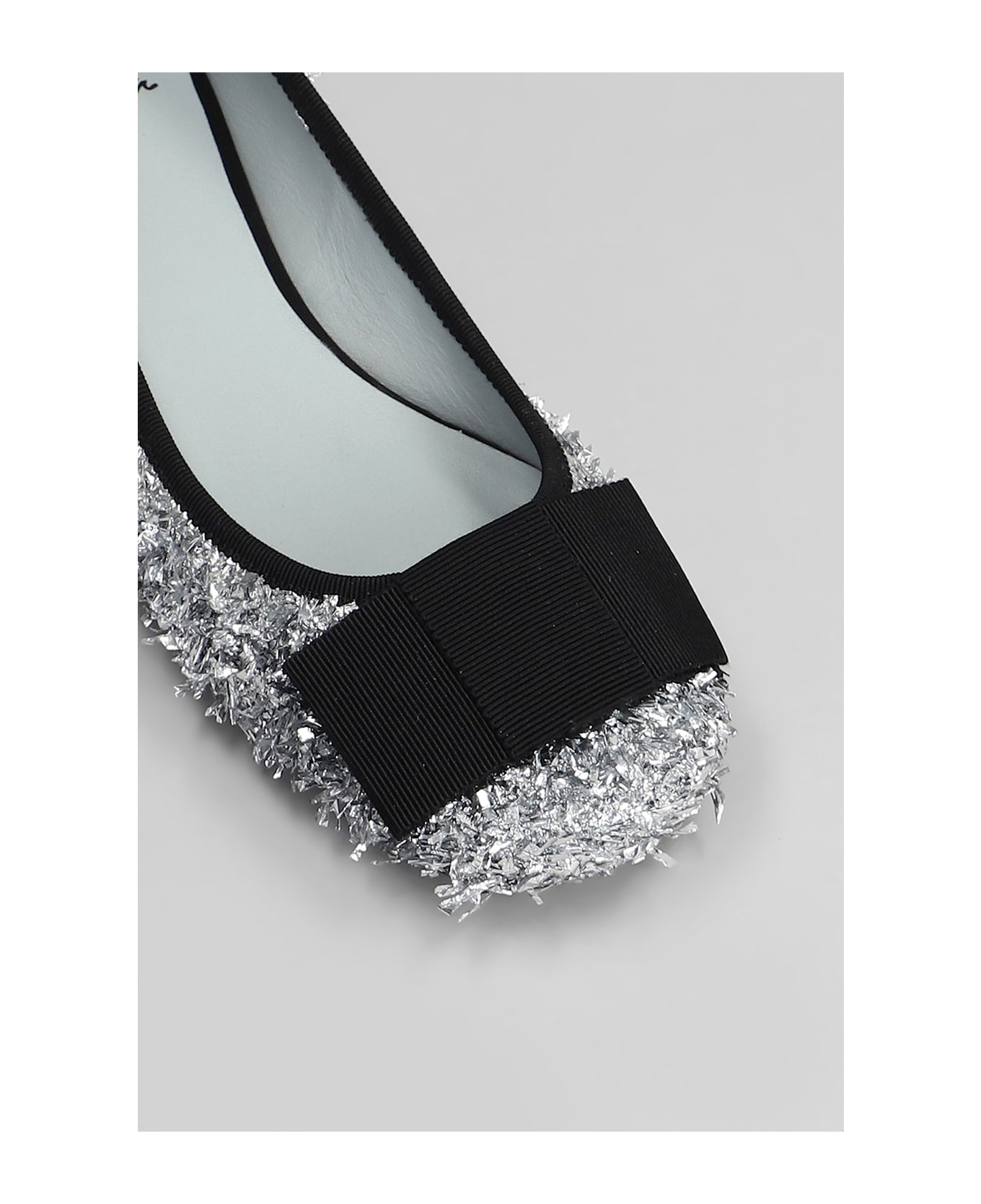 Roberto Festa Sisko Ballet Flats In Silver Leather And Fabric - silver