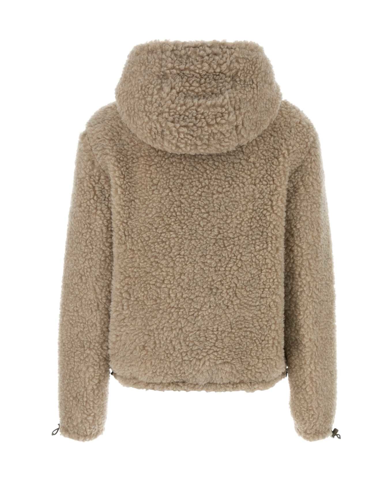Miu Miu Sand Teddy Fabric Down Jacket - CALCEMILITARE