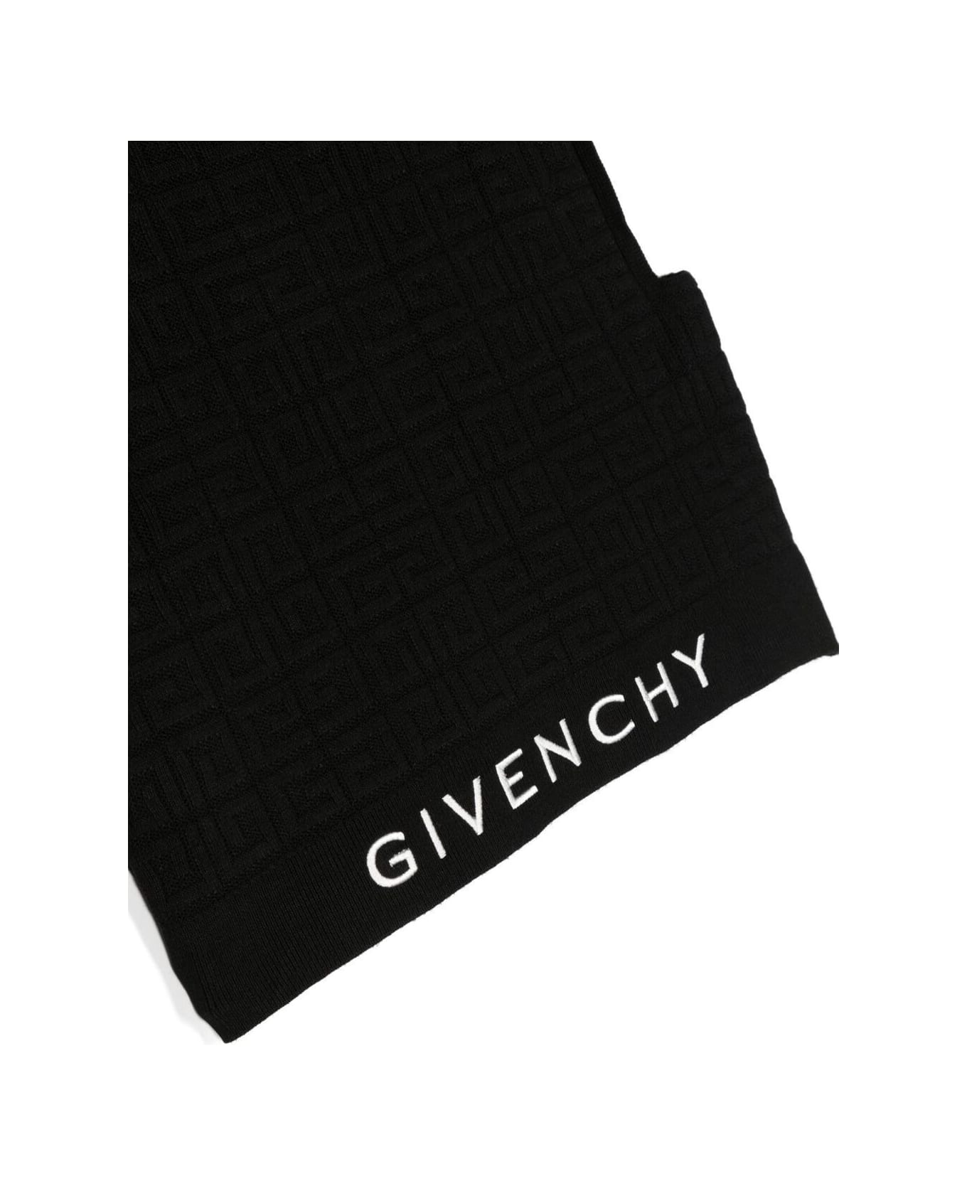 Givenchy Black Top With Embroidered Logo In Viscose Girl - Black