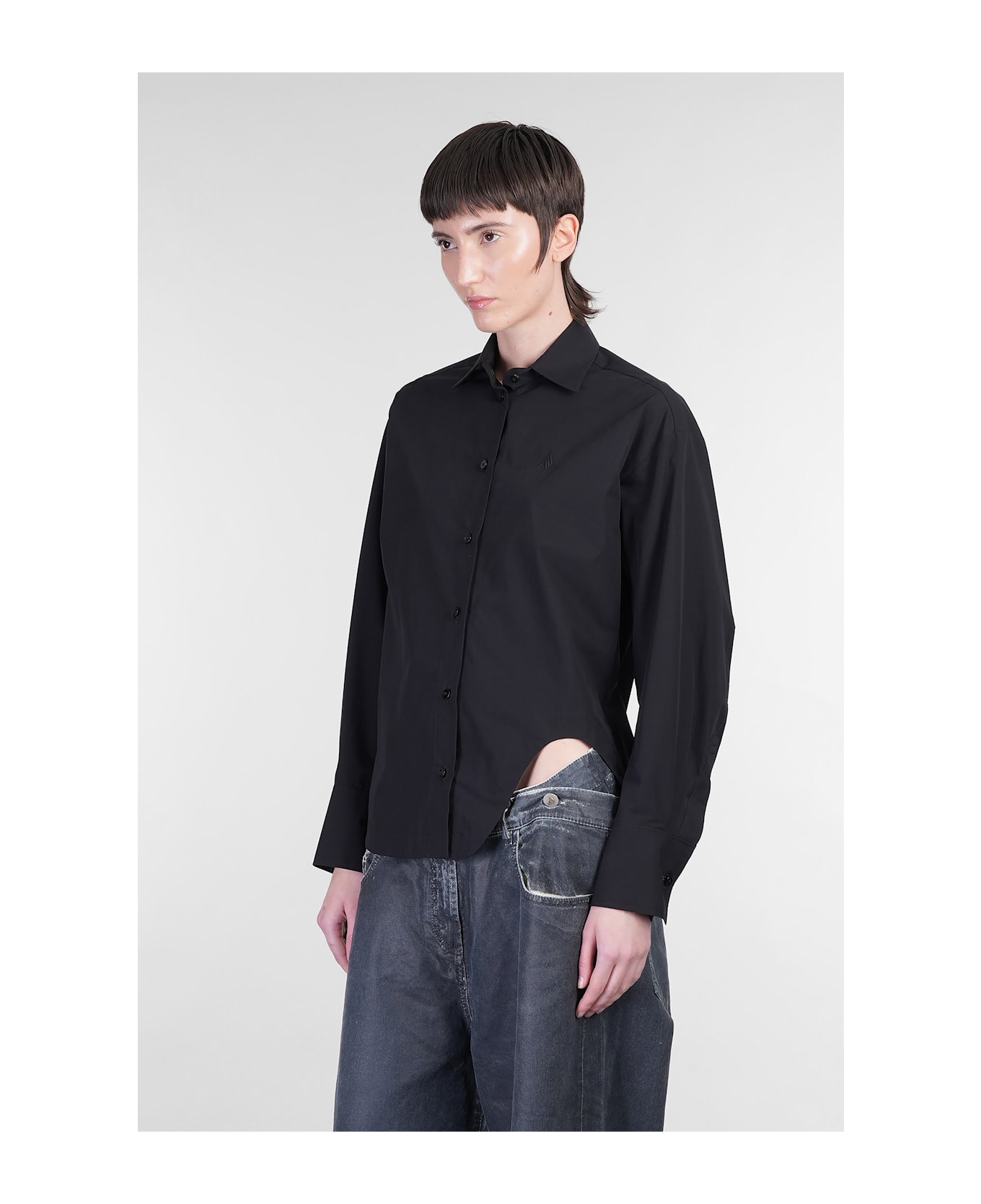 The Attico Shirt In Black Cotton - black