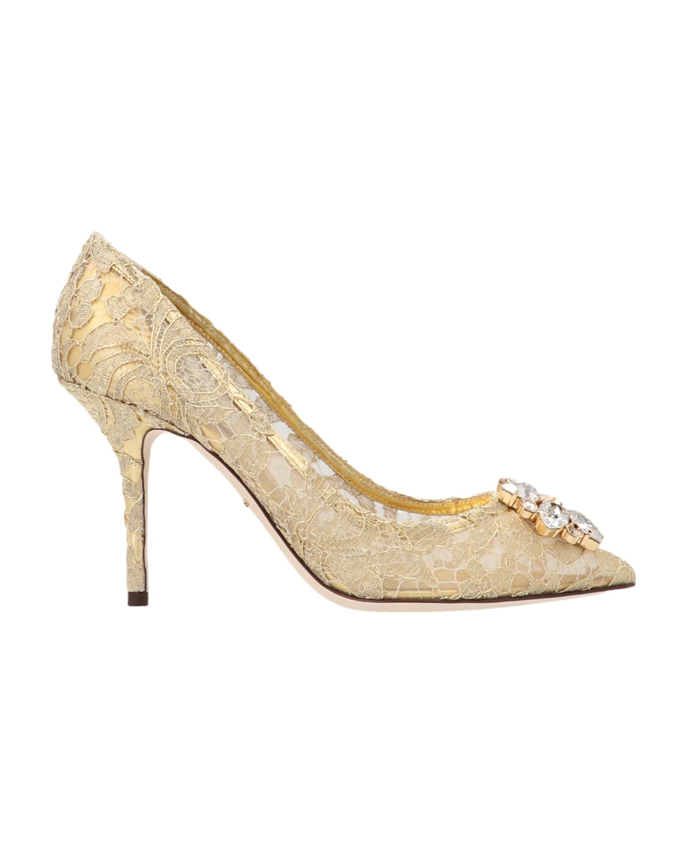 Dolce & Gabbana 'bellucci Lace Pumps - Gold