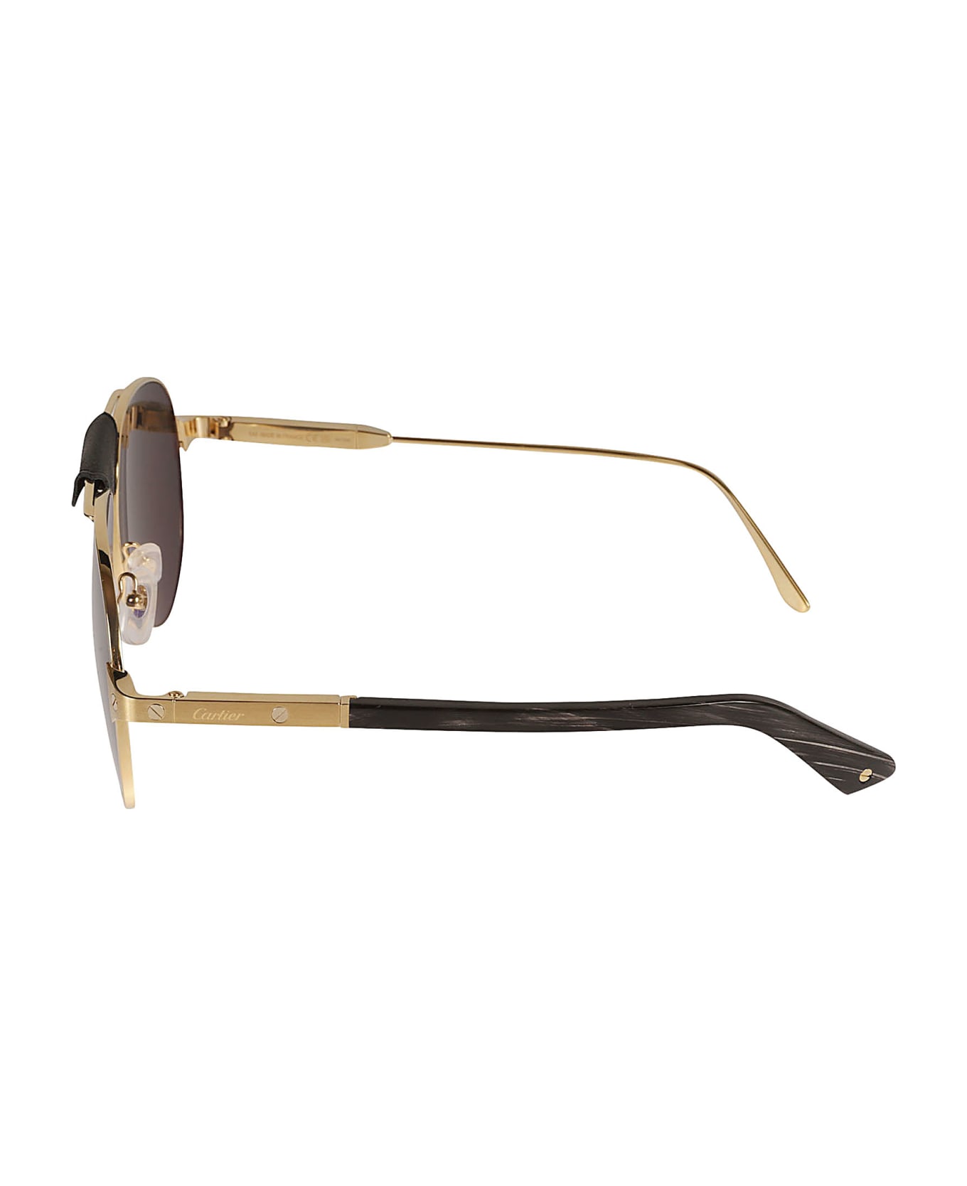 Cartier Eyewear Aviator Logo Detail Sunglasses - Gold