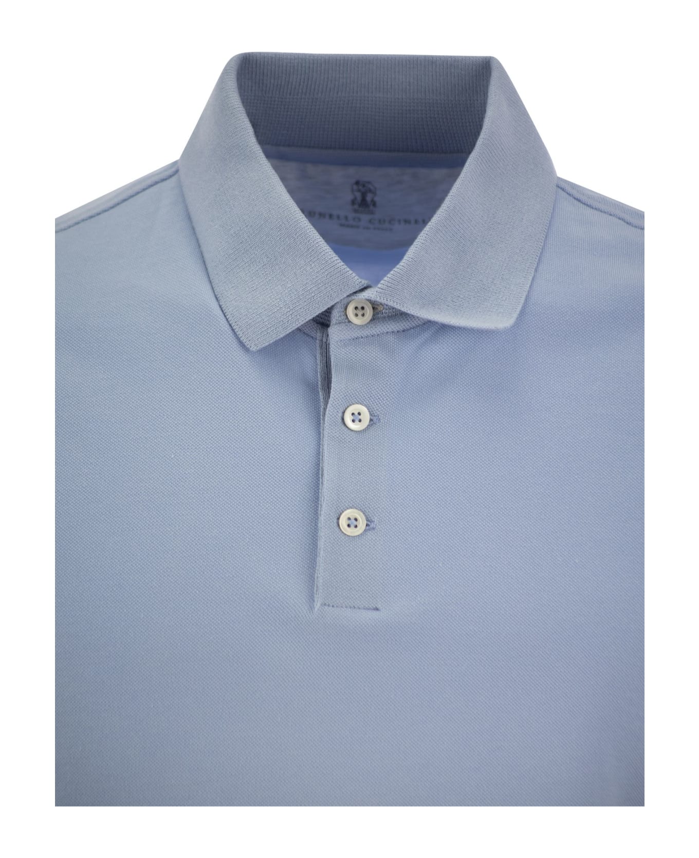 Brunello Cucinelli Cotton Jersey Polo Shirt - Light Blue ポロシャツ