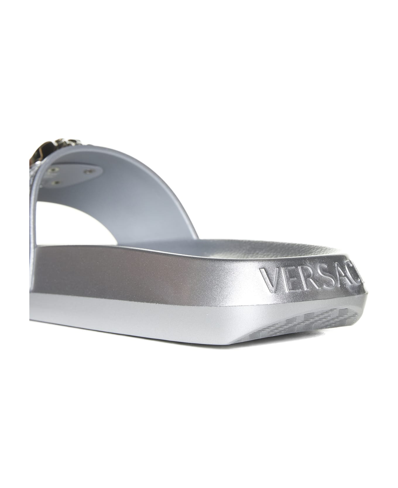 Versace 'medusa' Slides - Argento/palladio サンダル