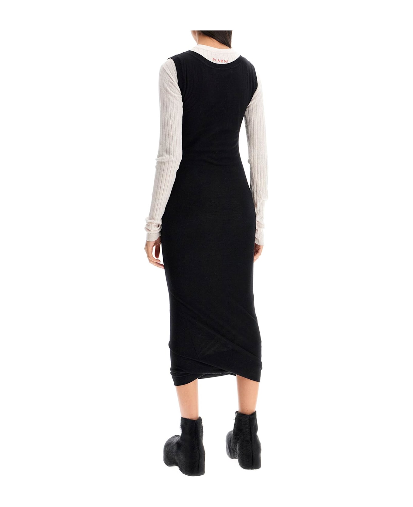 Marni Layered Knit Dress - BLACK (Black)