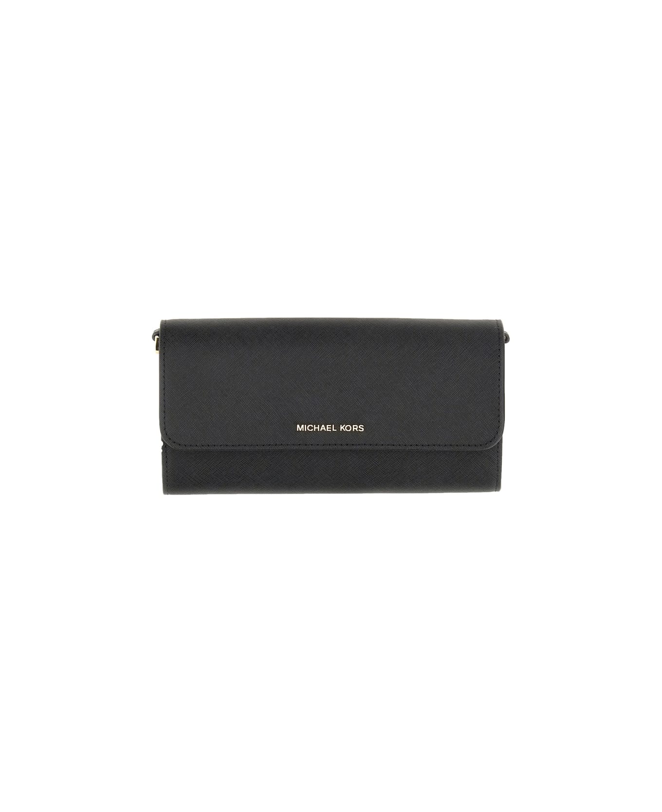 MICHAEL Michael Kors Wallet With Shoulder Strap - Black 財布