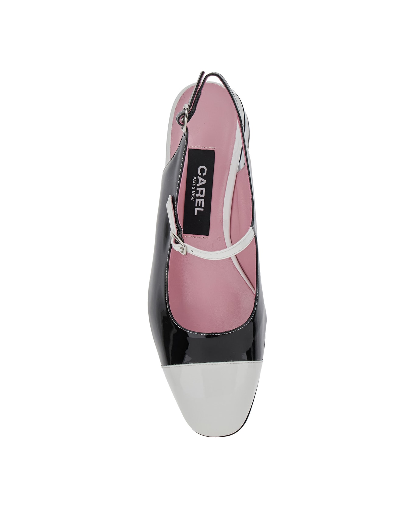 Carel 
ischia
 Black Slingback Pumps With Adjustable Strap In Patent Leather Woman - Black
