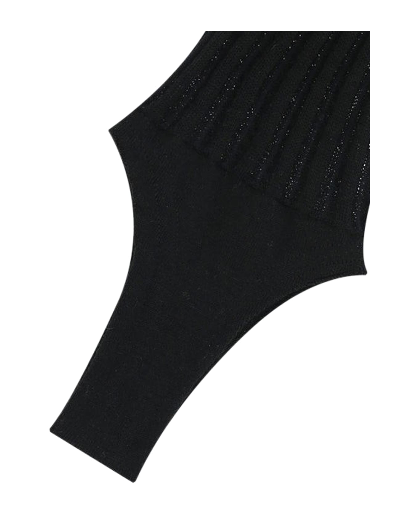 Durazzi Milano Knitted Ribbed Stirrup Leg Warmer - Black Grey Stripes